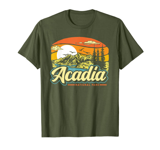 Acadia National Park 80S Mountains Sky T-Shirt - Trendy Graphic for Adults - T-Shirt, Sweatshirt, Hoodie