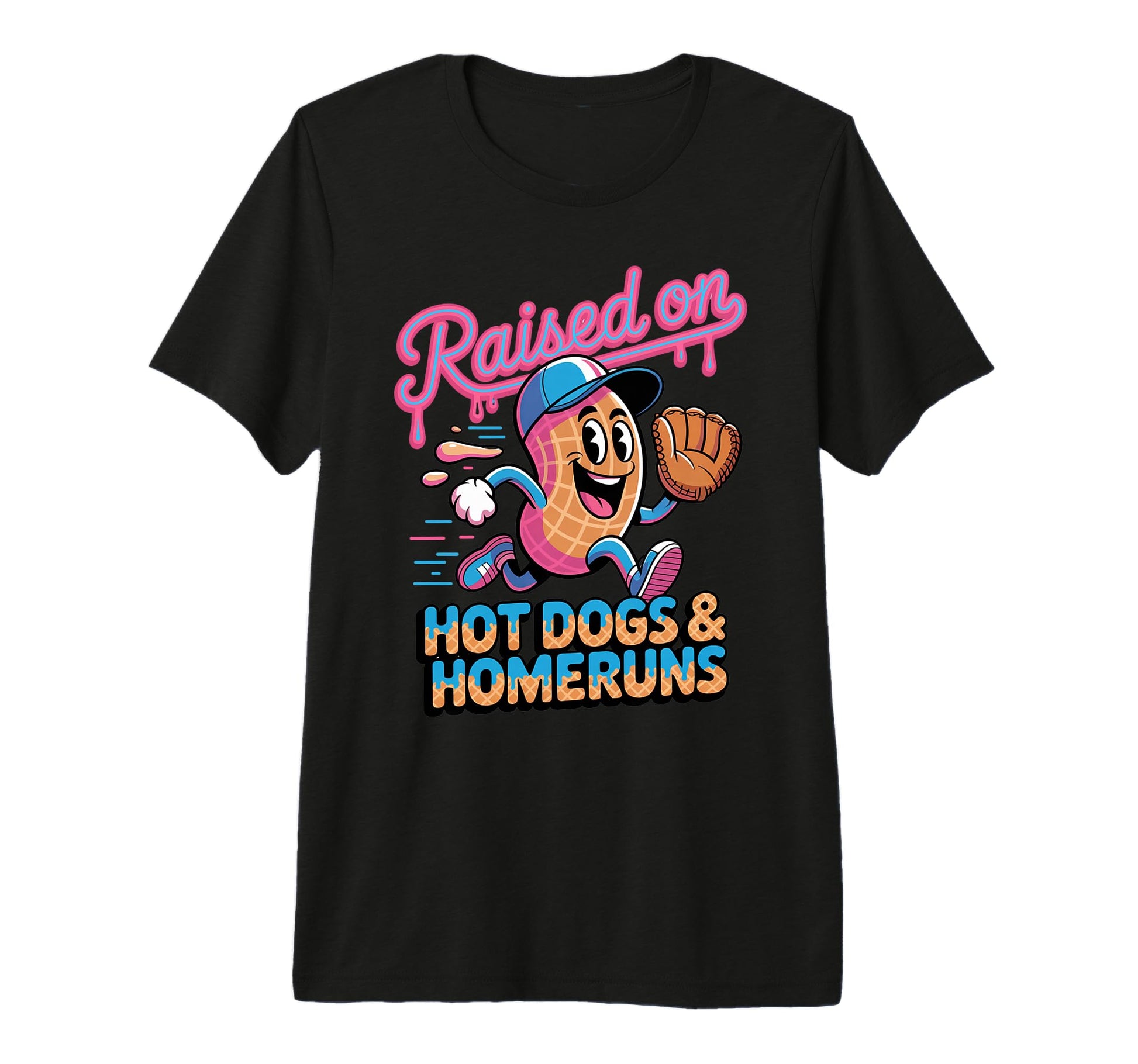 Ice Cream Drip Baseball Stuff Raised T-Shirt - Aesthetic Graphic Men Women - T-Shirt, Sweatshirt, Hoodie