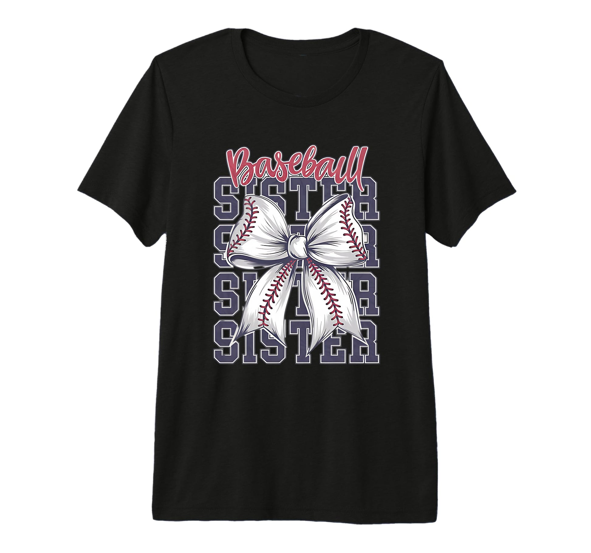 Baseball Sister Coquette Bow Tri Blend T-Shirt - Novelty Apparel Men Women - T-Shirt, Sweatshirt, Hoodie