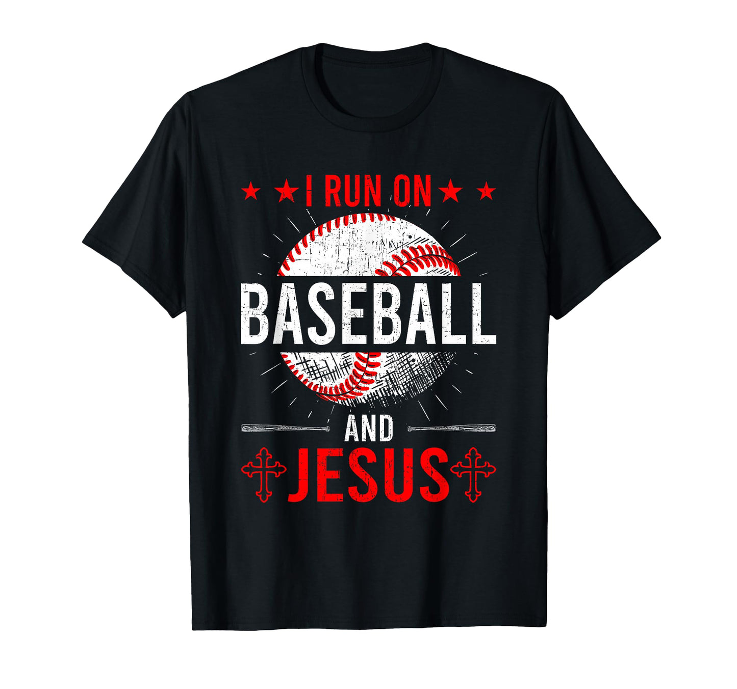I Run Baseball And Jesus Baseball Lover T-Shirt - Graphic Print Unisex - T-Shirt, Sweatshirt, Hoodie
