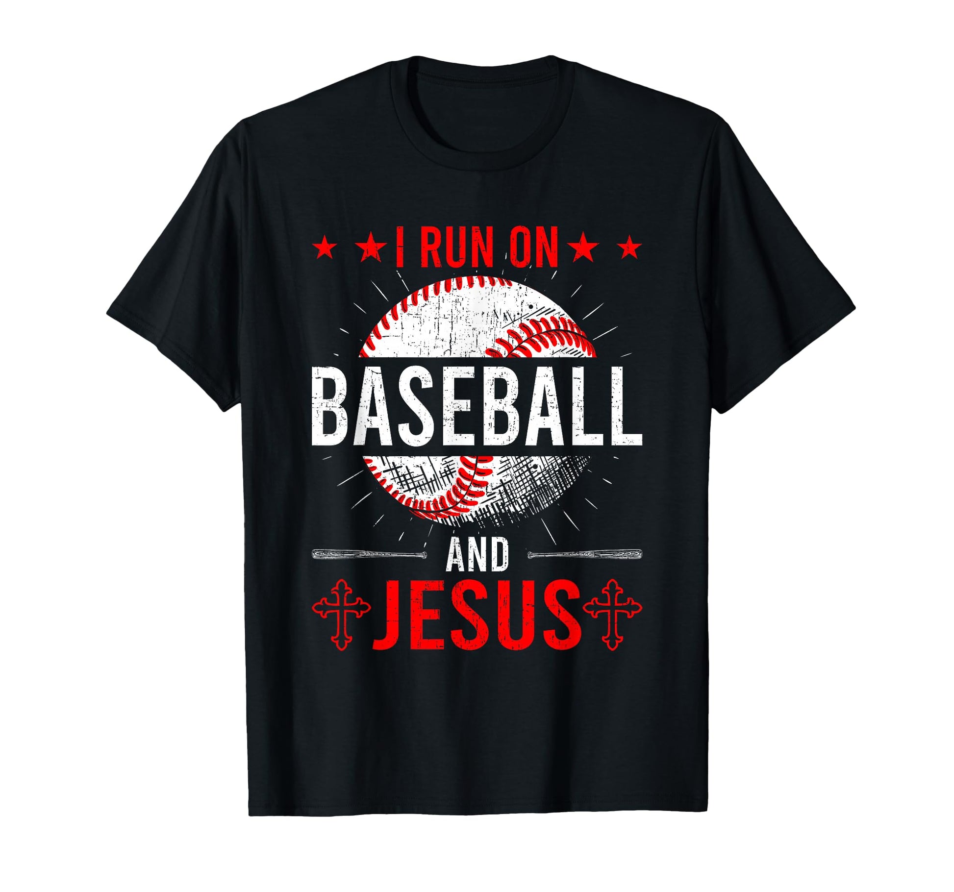 I Run Baseball And Jesus Baseball Lover T-Shirt - Graphic Print Unisex - T-Shirt, Sweatshirt, Hoodie
