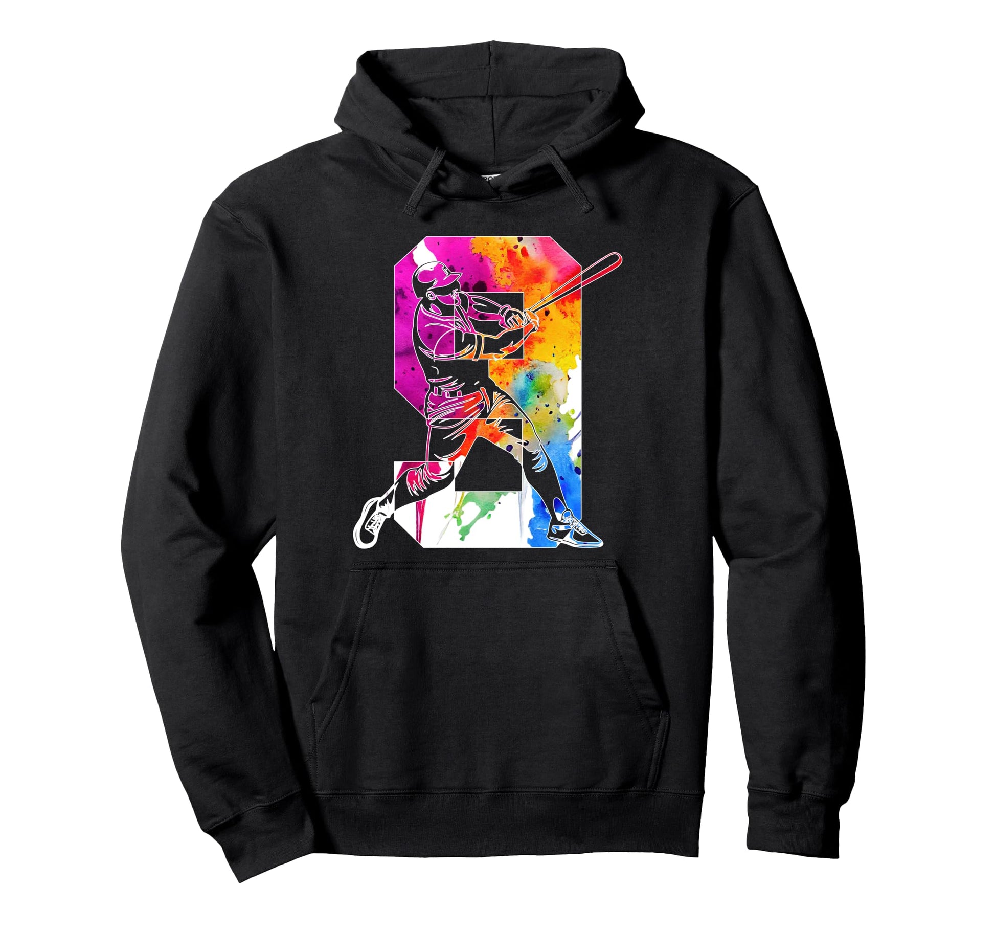 Number 9 Years Baseball 9Th Birthday Hoodie - Fun Novelty Design Men Women - T-Shirt, Sweatshirt, Hoodie