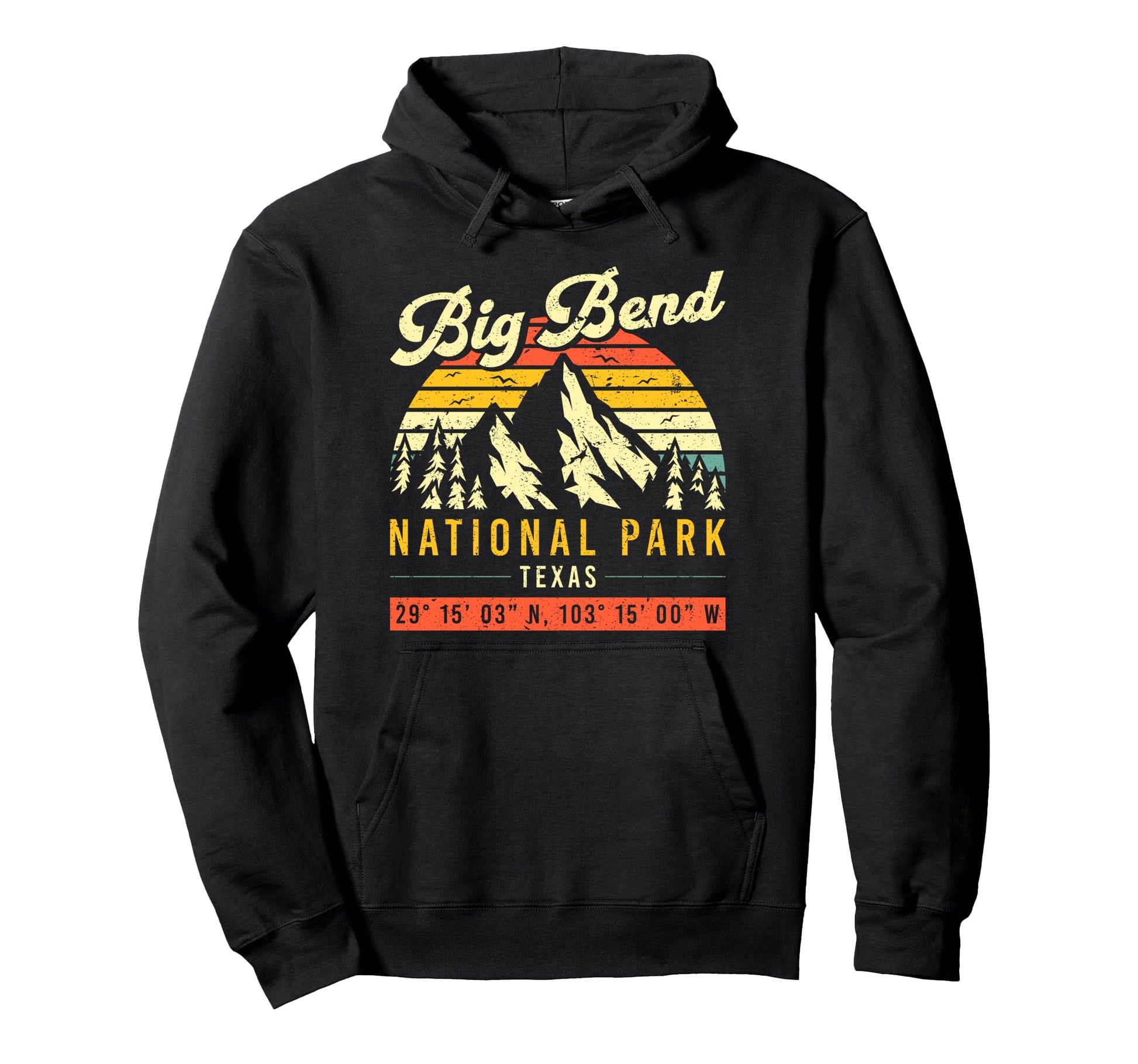 Big Bend Coordinates Texas Hoodie - Casual Everyday Wear for Adults - T-Shirt, Sweatshirt, Hoodie