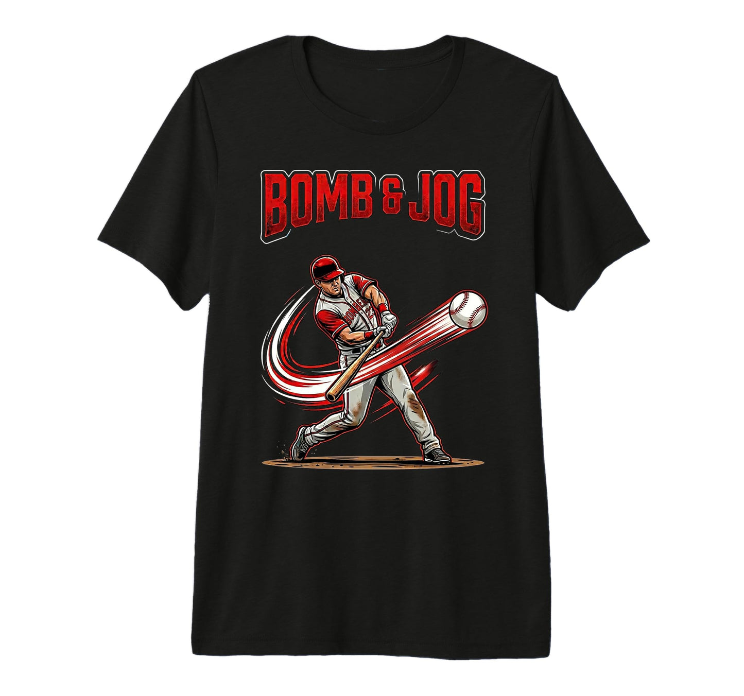 Bomb Jog Baseball Homerun Hitter Tri T-Shirt - Unique Graphic Men Women - T-Shirt, Sweatshirt, Hoodie