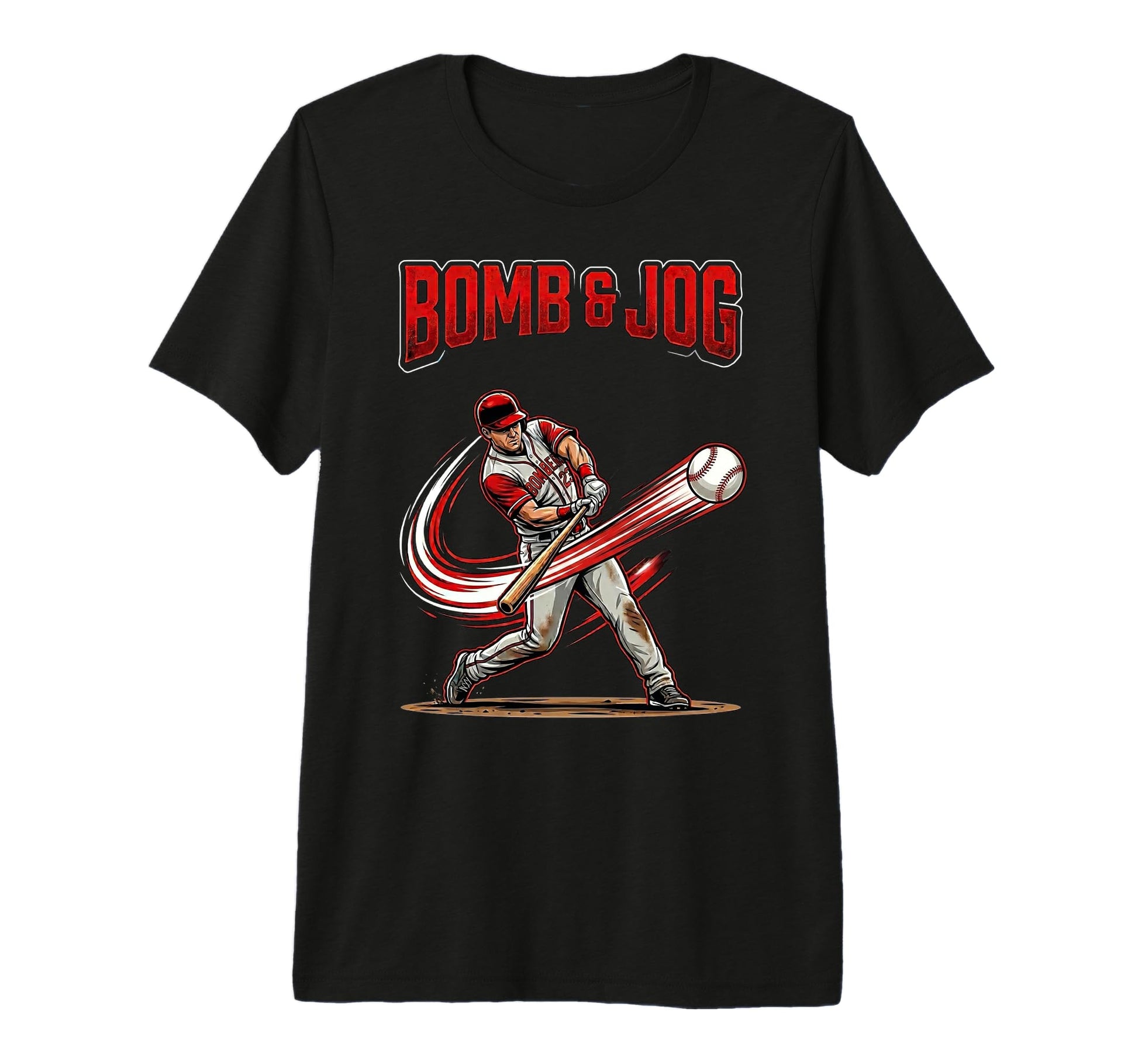Bomb Jog Baseball Homerun Hitter Tri T-Shirt - Unique Graphic Men Women - T-Shirt, Sweatshirt, Hoodie