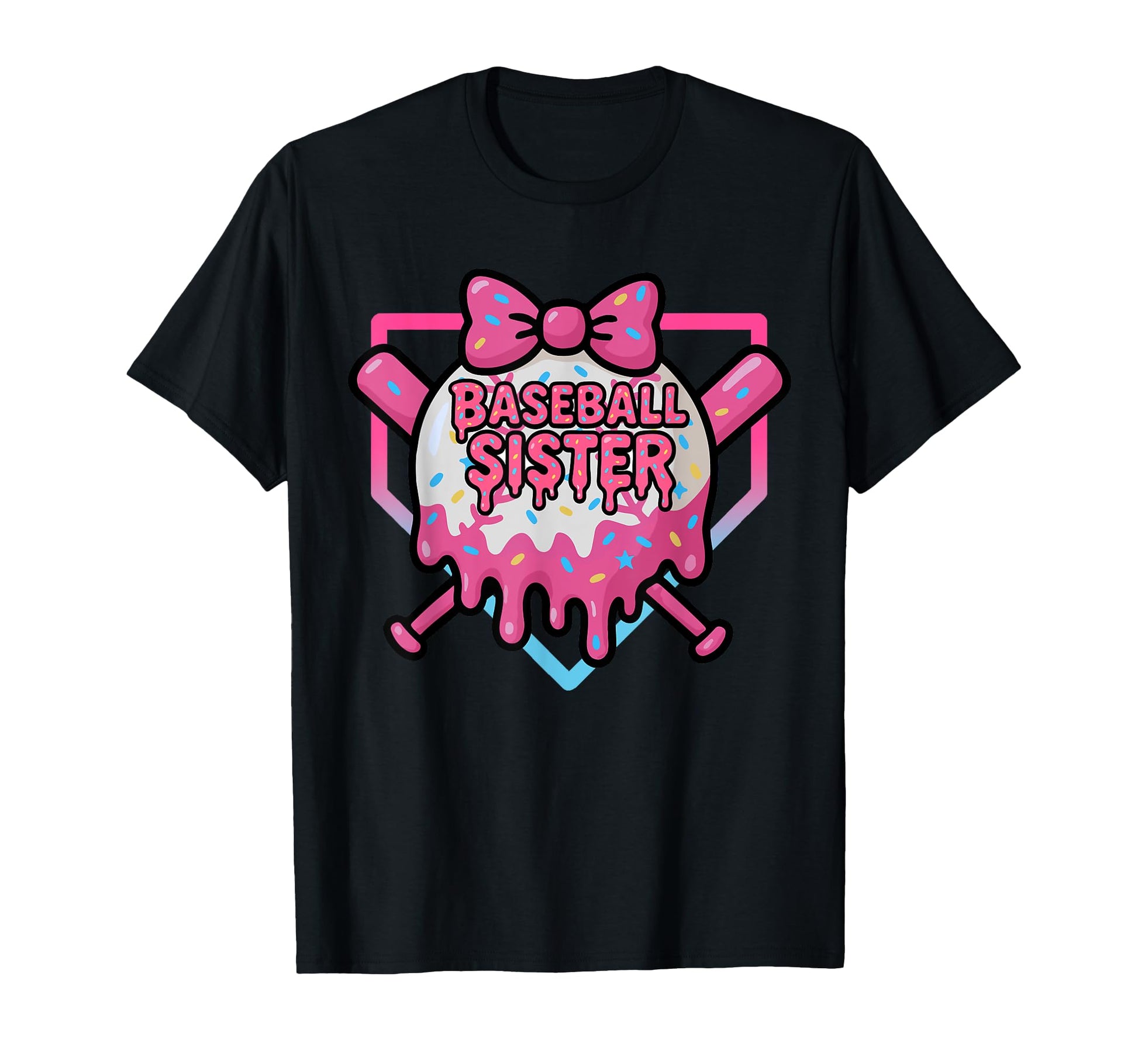 Family Baseball Sister Love Cheer T-Shirt - Fun Novelty Design Men Women - T-Shirt, Sweatshirt, Hoodie