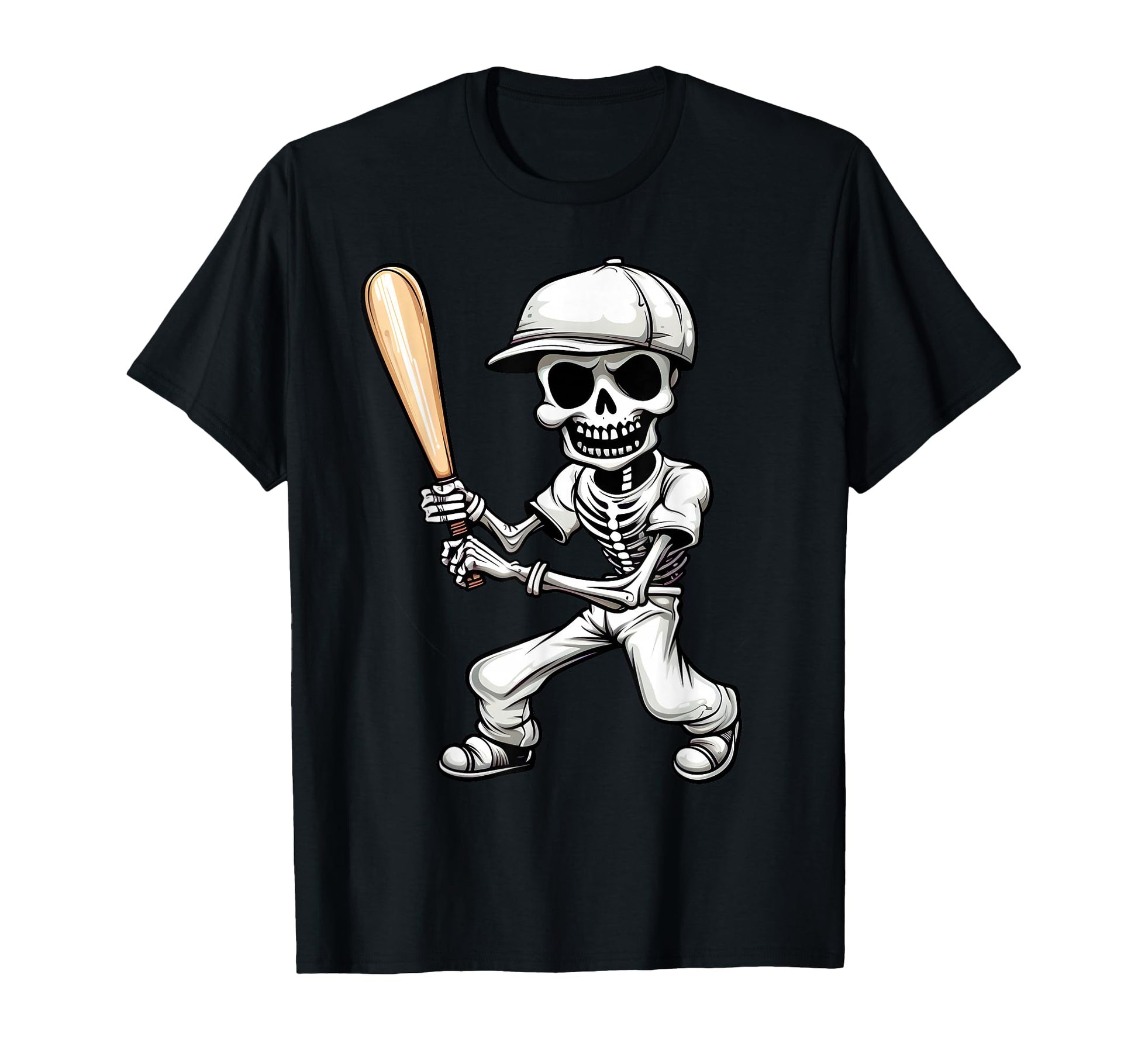 Baseball Skeleton Playing Baseball T-Shirt - Unique Graphic for Adults - T-Shirt, Sweatshirt, Hoodie