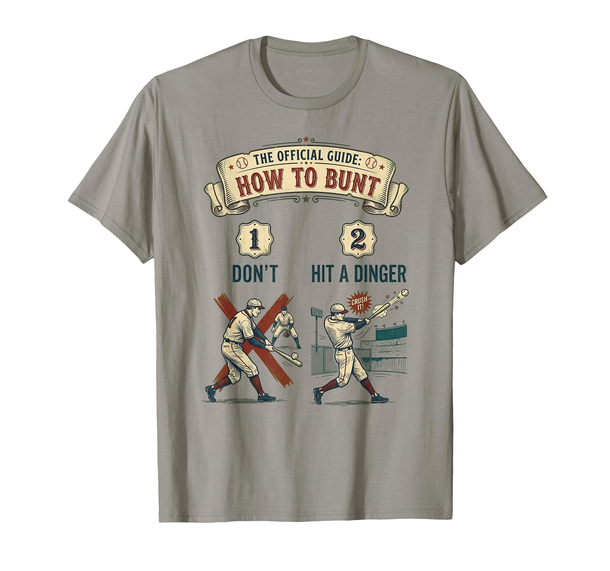 How To Bunt Hit Dinger Funny Baseball T-Shirt - Custom Art Print Unisex - T-Shirt, Sweatshirt, Hoodie