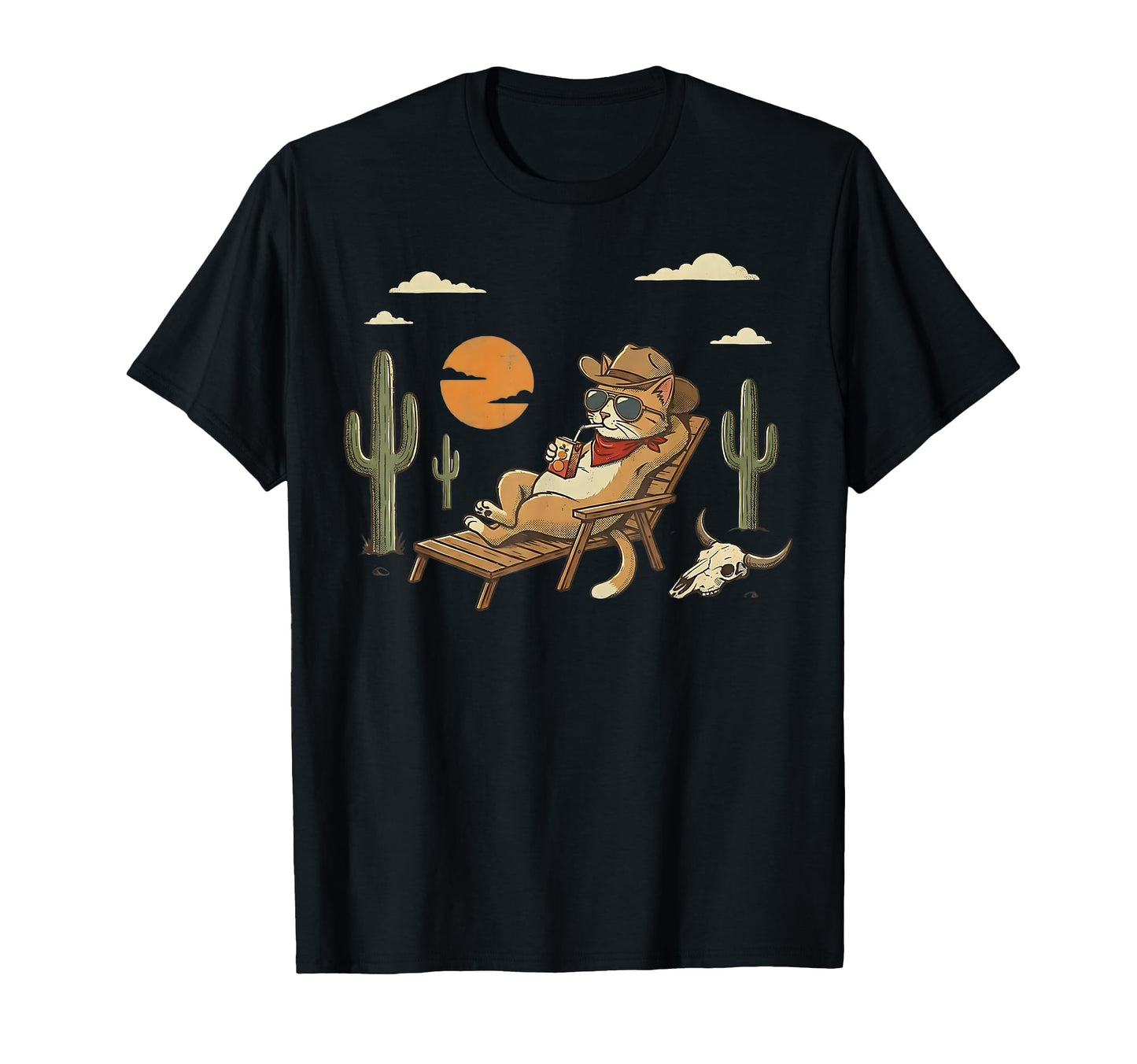 Funny Cowboy Cat Western Country T-Shirt - Casual Everyday Wear for Adults - T-Shirt, Sweatshirt, Hoodie
