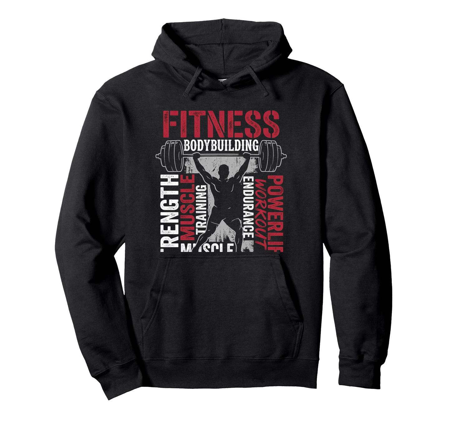 Bodybuilder Fitness Affirmation Words Hoodie - Minimalist Print Men Women - T-Shirt, Sweatshirt, Hoodie