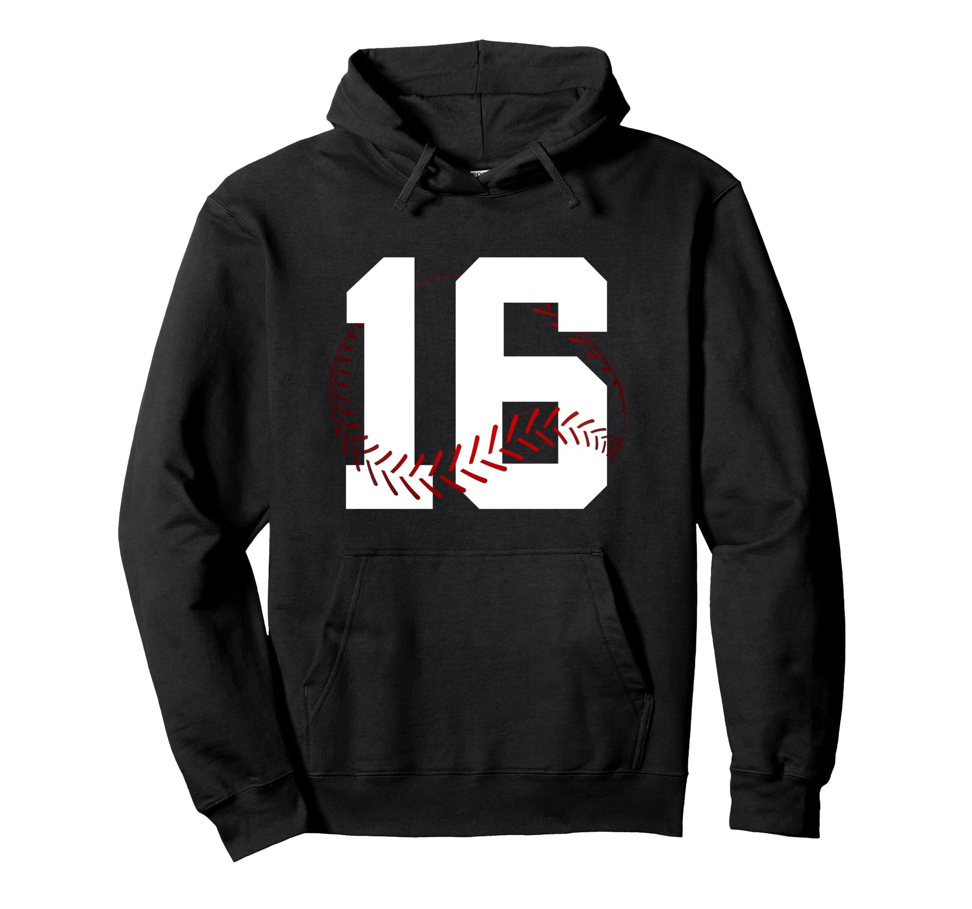 Number 16 Years Baseball 16Th Birthday Hoodie - Aesthetic Graphic Unisex - T-Shirt, Sweatshirt, Hoodie