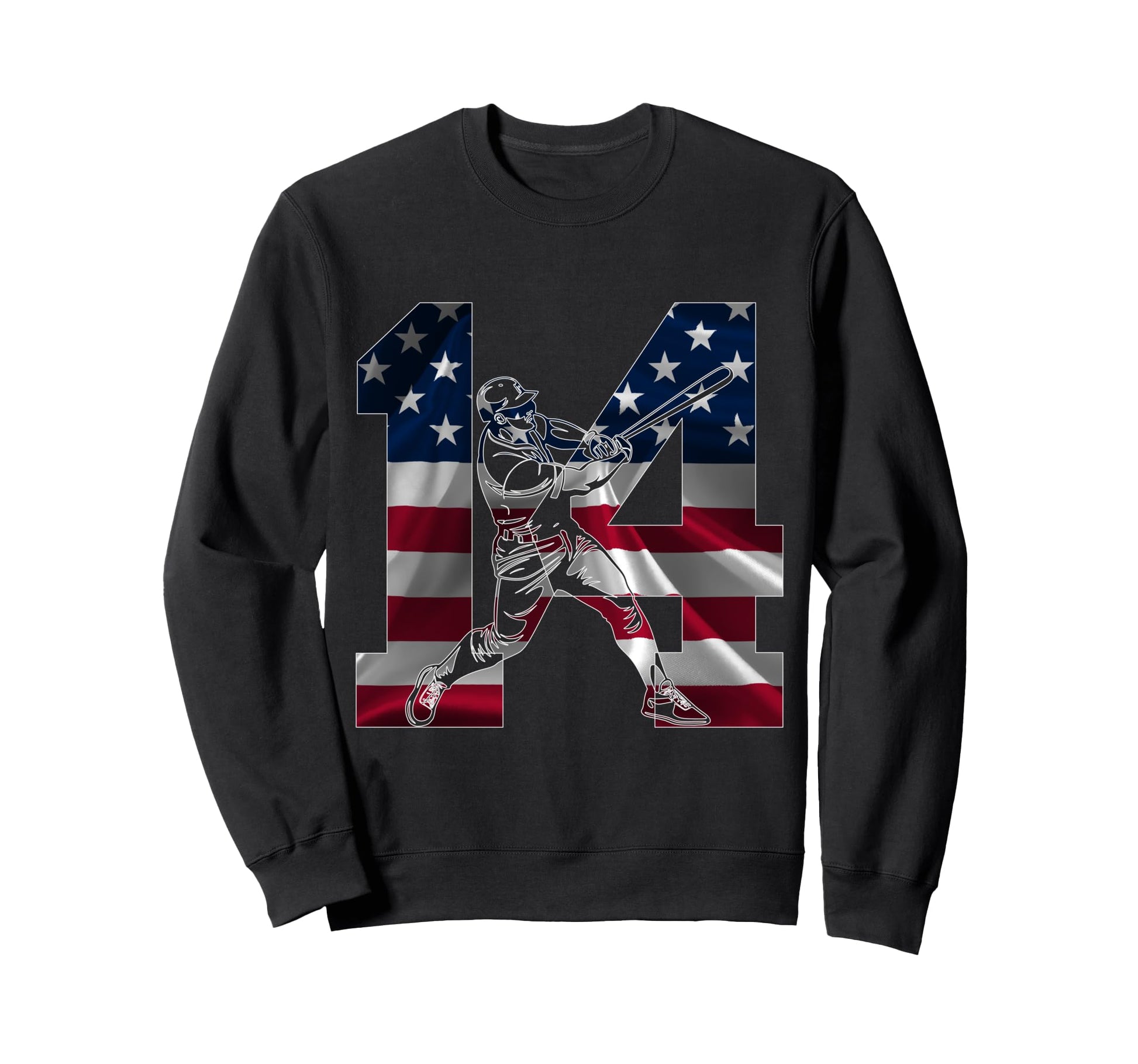 Number 14 Years Baseball 14Th Sweatshirt - Novelty Apparel for Adults - T-Shirt, Sweatshirt, Hoodie