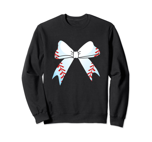 Baseball Bow Baseball Mom Mothers Day Sweatshirt - Trendy Graphic Unisex - T-Shirt, Sweatshirt, Hoodie