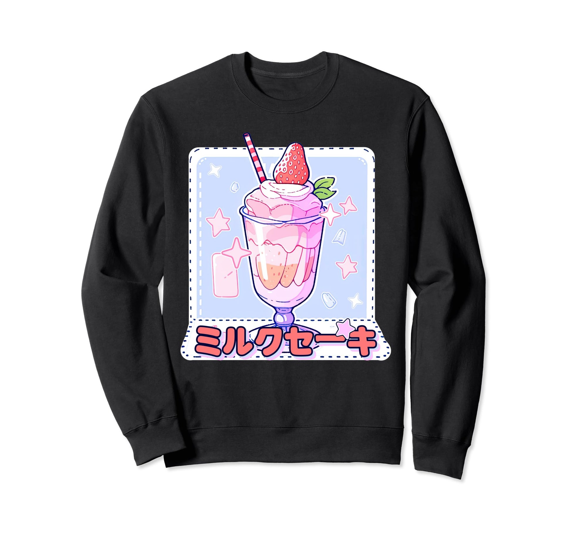 Strawberry Milkshake 90S 2000S Kawaii Sweatshirt - Unique Graphic Unisex - T-Shirt, Sweatshirt, Hoodie