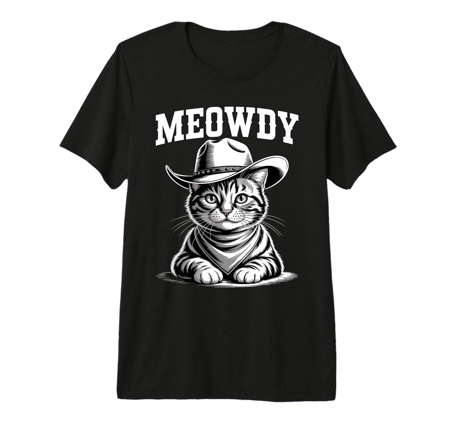 Meowdy Cat Funny Western Country T-Shirt - Trendy Graphic for Adults - T-Shirt, Sweatshirt, Hoodie