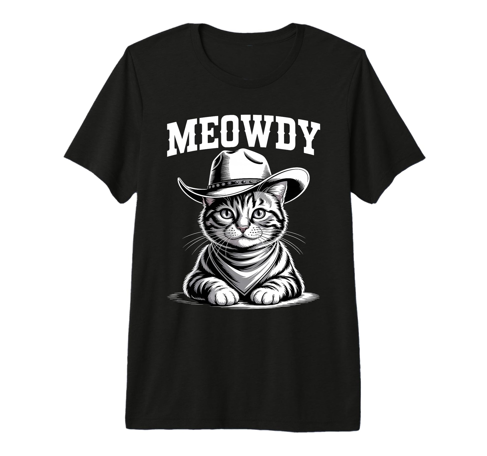 Meowdy Cat Funny Western Country T-Shirt - Trendy Graphic for Adults - T-Shirt, Sweatshirt, Hoodie