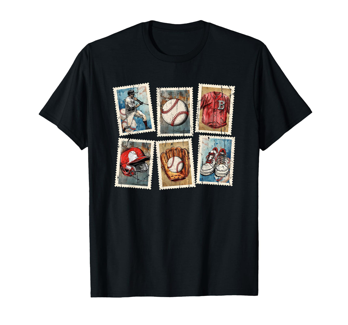 Baseball Stamps Baseball T-Shirt - Fun Novelty Design Unisex - T-Shirt, Sweatshirt, Hoodie