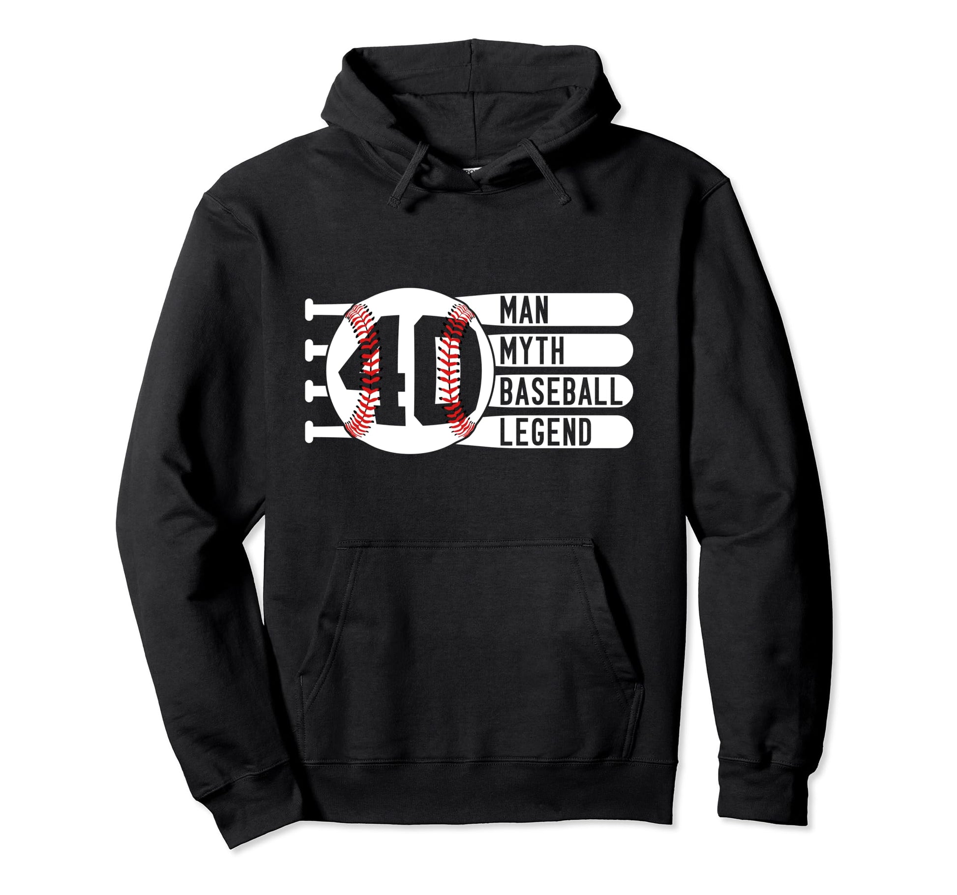 40 Myth Baseball Legend 40Th Birthday Hoodie - Streetwear Style for Adults - T-Shirt, Sweatshirt, Hoodie