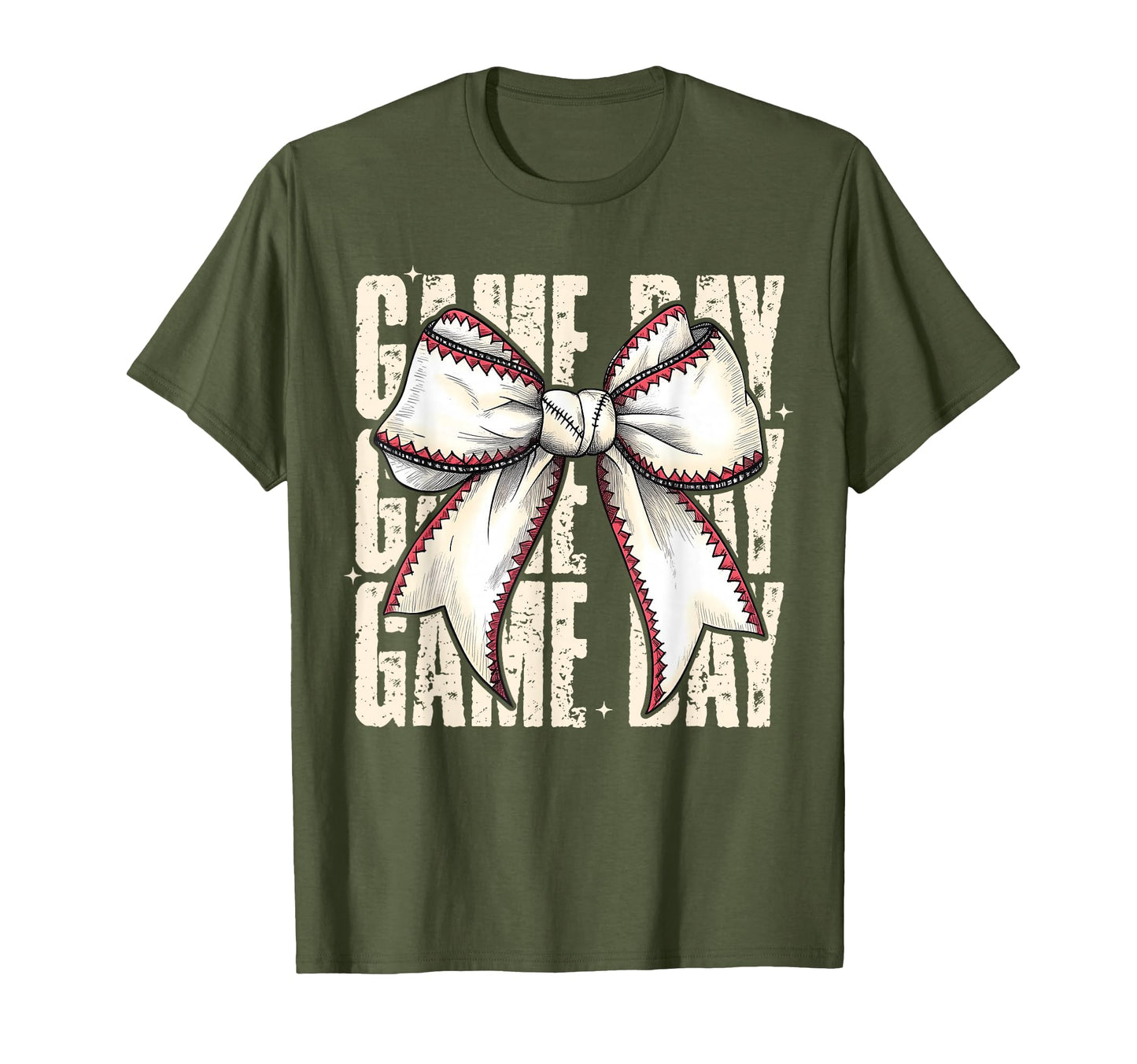 Coquette Bow Baseball Game Day T-Shirt - Minimalist Print for Adults - T-Shirt, Sweatshirt, Hoodie