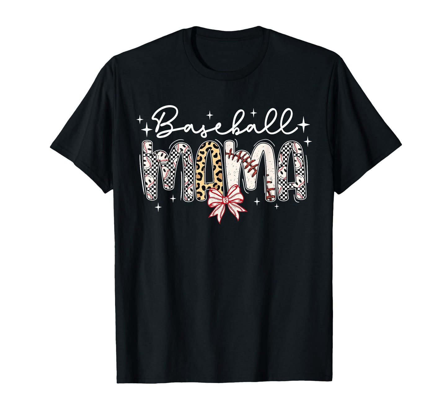 Baseball Mama Coquette Bow Mothers T-Shirt - Fun Novelty Design Men Women - T-Shirt, Sweatshirt, Hoodie