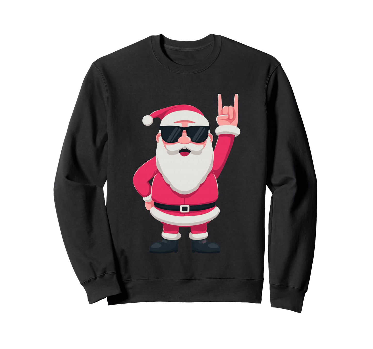 Santa Rock Funny Winter Character Sweatshirt - Streetwear Style Unisex - T-Shirt, Sweatshirt, Hoodie