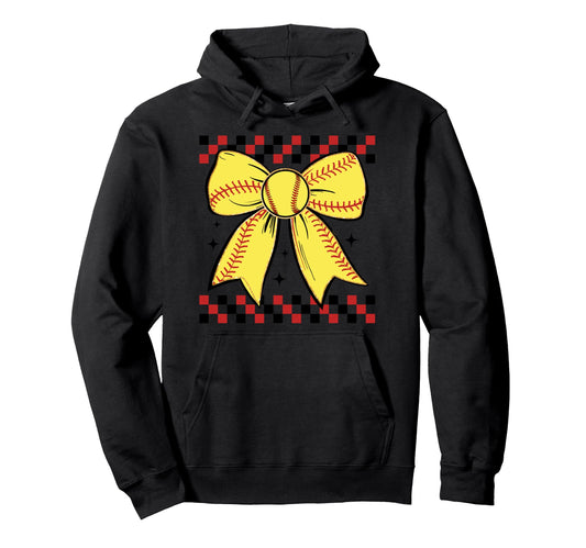 Baseball Bow Ribbon Play Sports Gift T-Shirt - Aesthetic Graphic Unisex - T-Shirt, Sweatshirt, Hoodie
