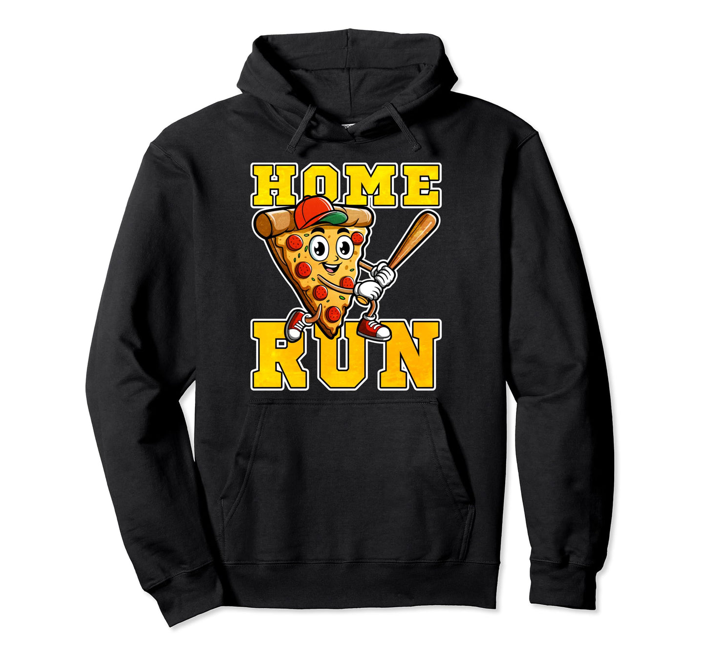 Baseball Player Pizza Slice Softball Hoodie - Trendy Graphic Men Women - T-Shirt, Sweatshirt, Hoodie