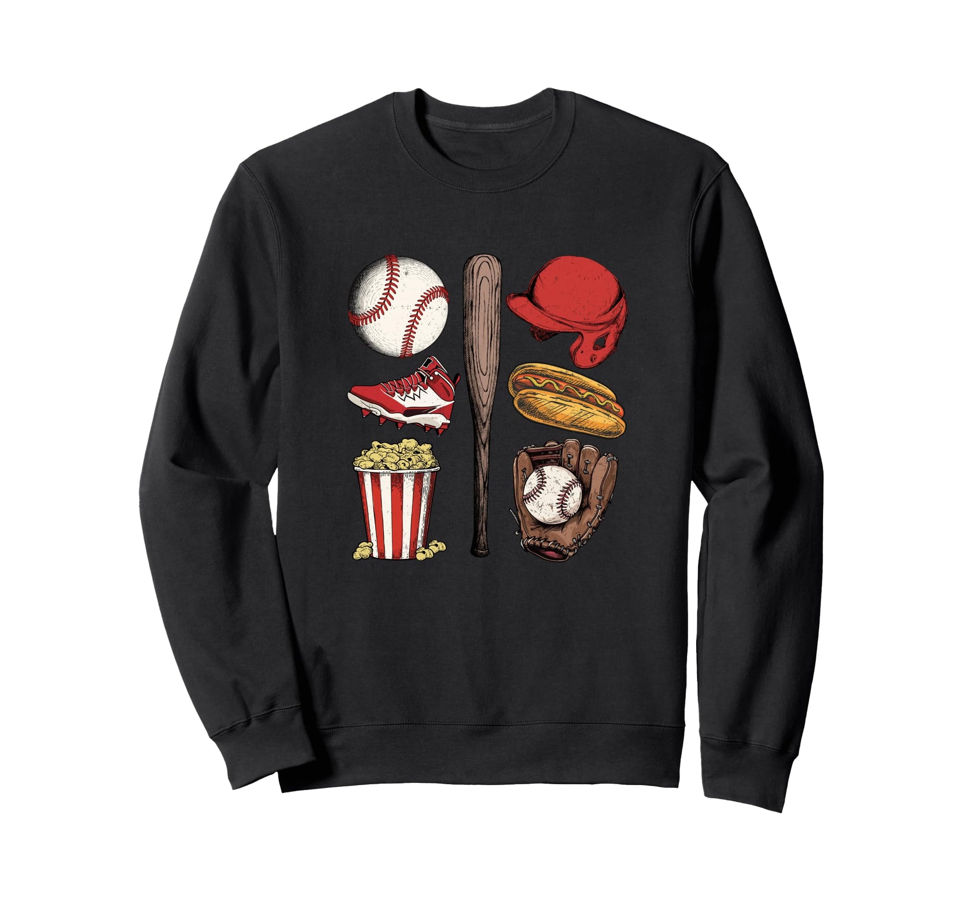 Baseball Game Day Sketch Sweatshirt - Casual Everyday Wear Unisex - T-Shirt, Sweatshirt, Hoodie