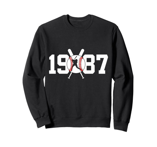1987 Baseball 39Th Birthday Sweatshirt - Novelty Apparel Men Women - T-Shirt, Sweatshirt, Hoodie