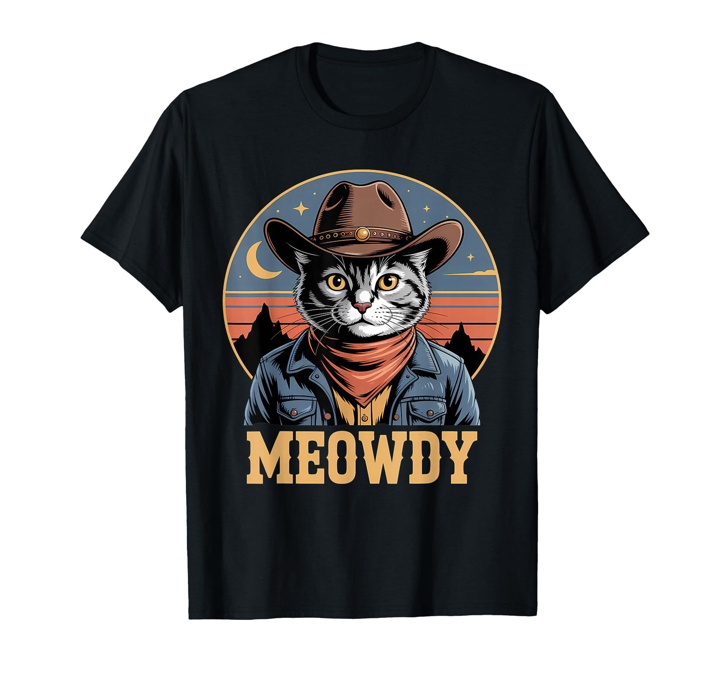 Meowdy Cat Country Western Funny T-Shirt - Aesthetic Graphic for Adults - T-Shirt, Sweatshirt, Hoodie
