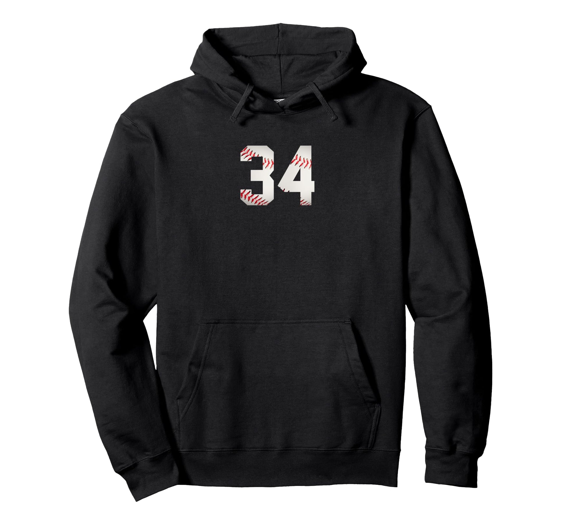 Number 34 Minimalist Birthday Baseball Hoodie - Custom Art Print Men Women - T-Shirt, Sweatshirt, Hoodie
