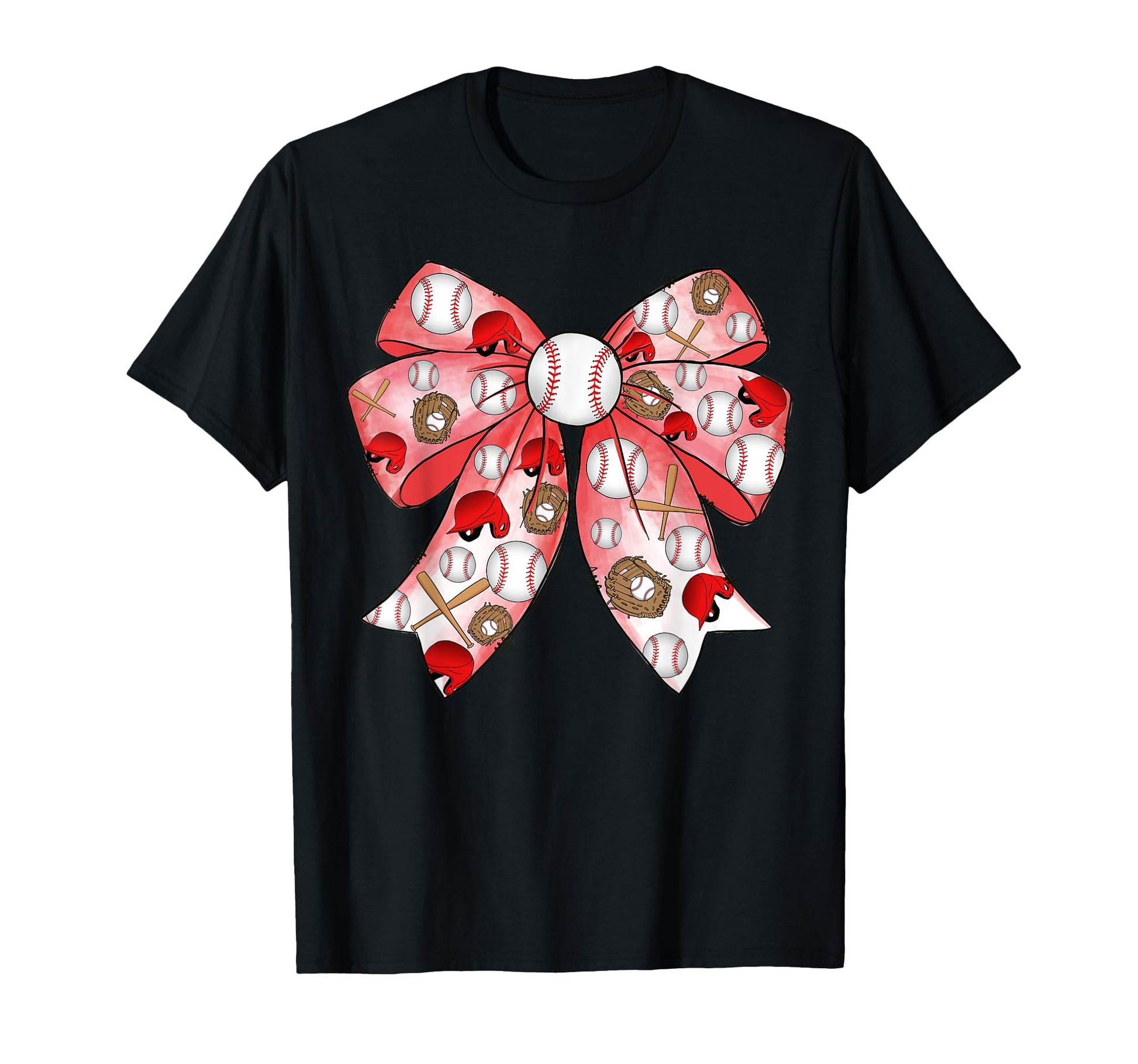Baseball Coquette White Bow Baseball T-Shirt - Trendy Graphic Men Women - T-Shirt, Sweatshirt, Hoodie