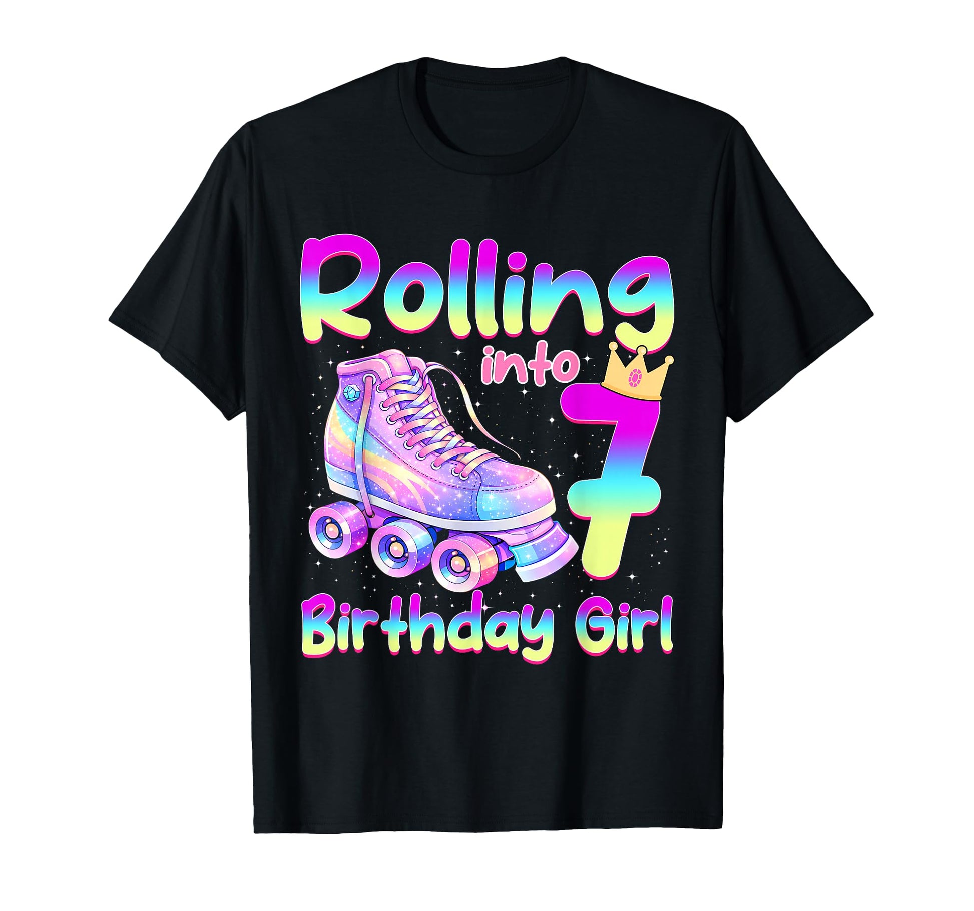 Rolling Into 7 Years Old Roller Skating T-Shirt - Unique Graphic Men Women - T-Shirt, Sweatshirt, Hoodie