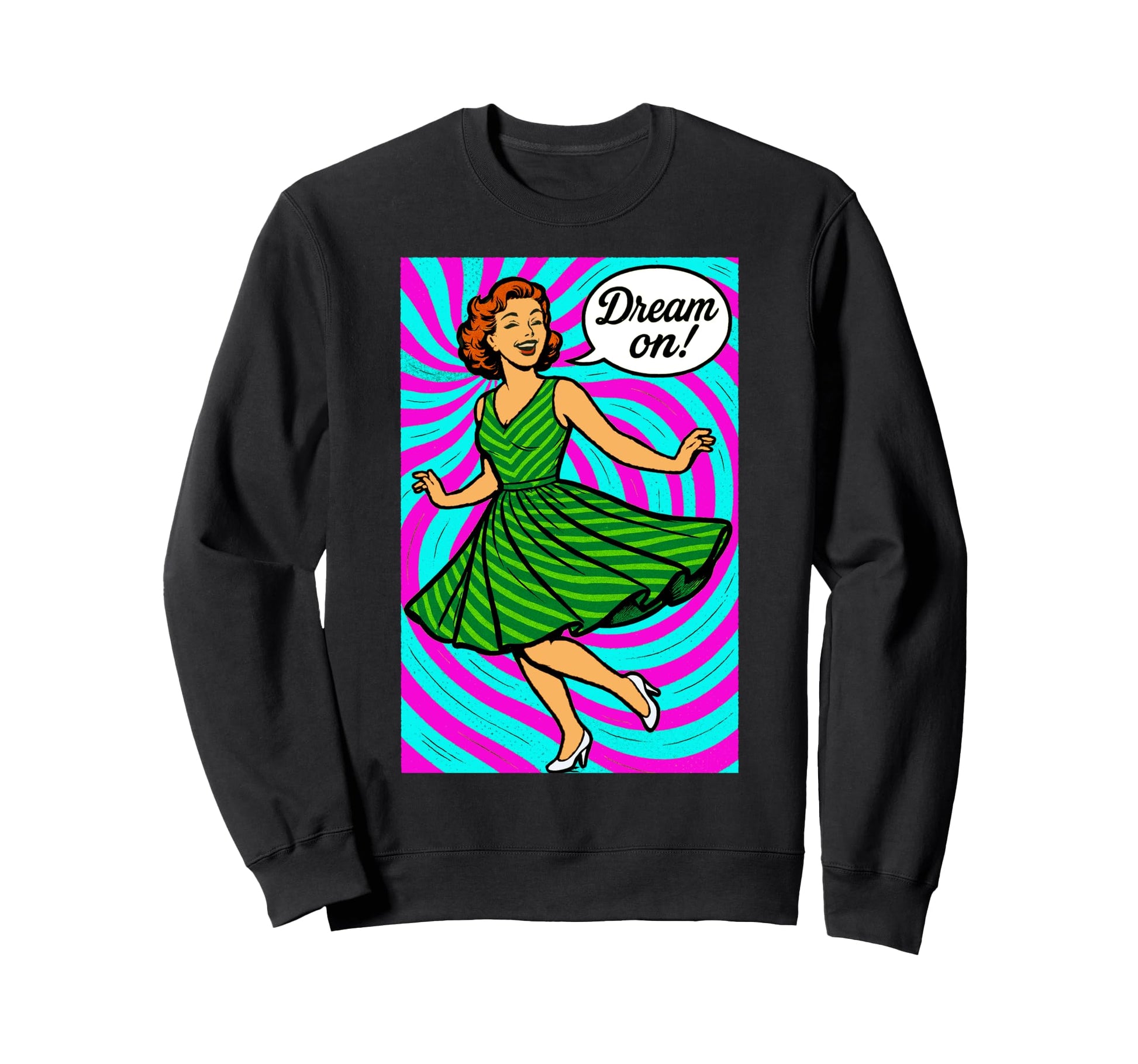 Psychedelic Pop Art 50S 60S Sweatshirt - Fun Novelty Design for Adults - T-Shirt, Sweatshirt, Hoodie