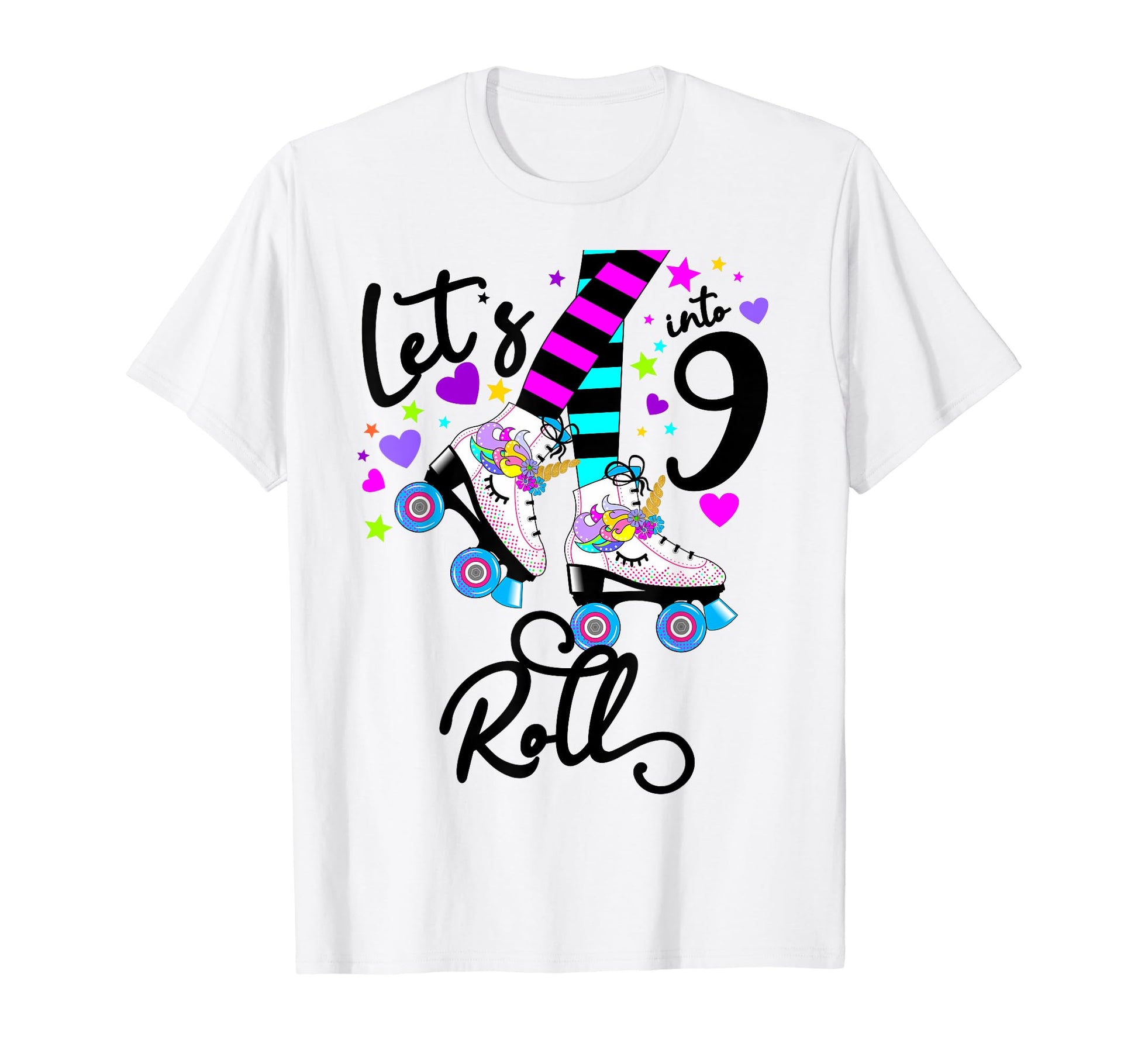 9Th Roller Skate Birthday Lets Roll T-Shirt - Streetwear Style Men Women - T-Shirt, Sweatshirt, Hoodie