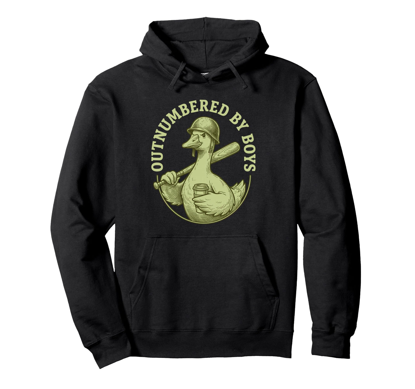 Outnumbered Funny Mom Goose Baseball Hoodie - Aesthetic Graphic for Adults - T-Shirt, Sweatshirt, Hoodie
