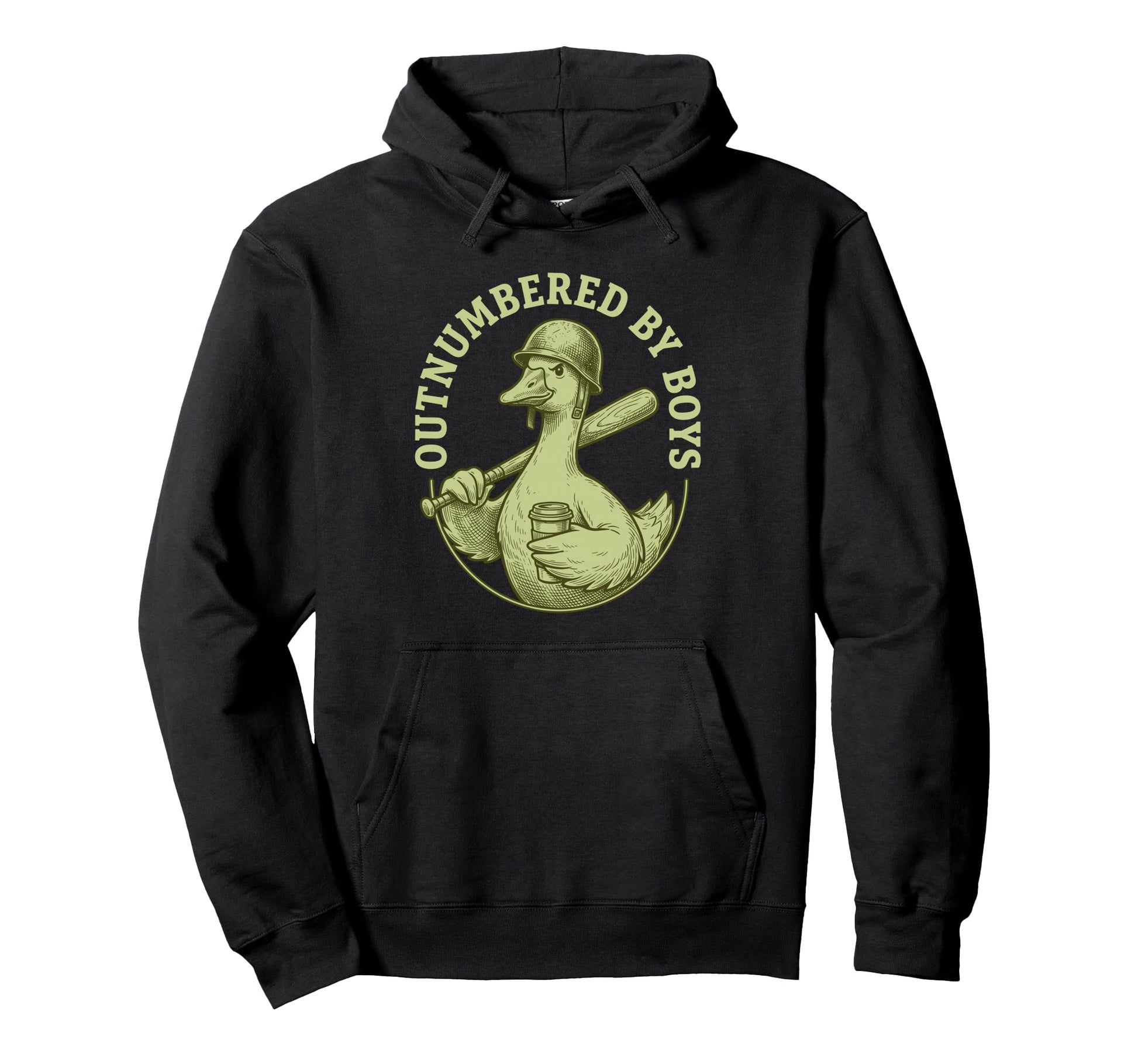 Outnumbered Funny Mom Goose Baseball Hoodie - Aesthetic Graphic for Adults - T-Shirt, Sweatshirt, Hoodie
