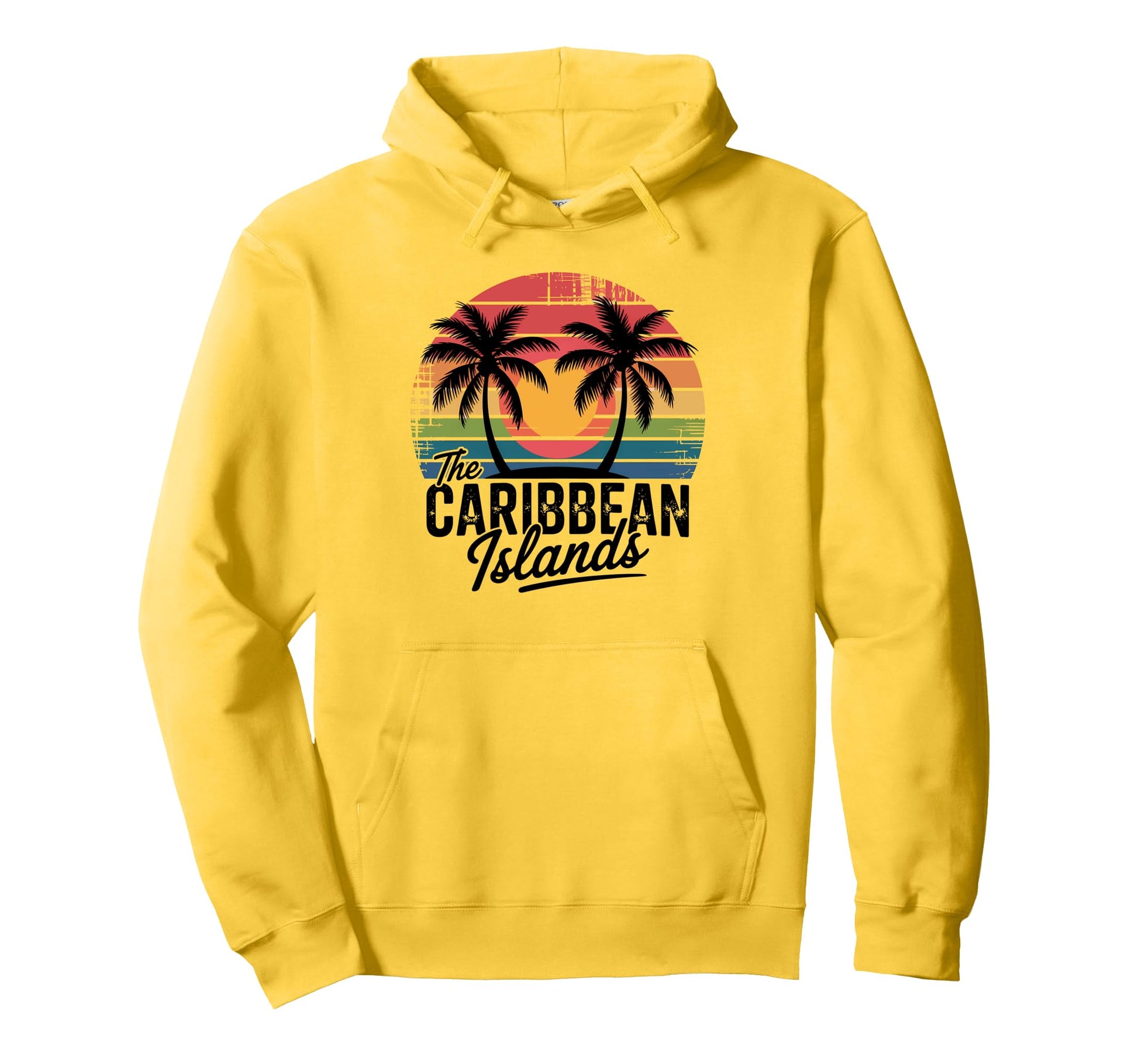 Caribbean Stripes And Sunset Hoodie - Novelty Apparel Unisex - T-Shirt, Sweatshirt, Hoodie