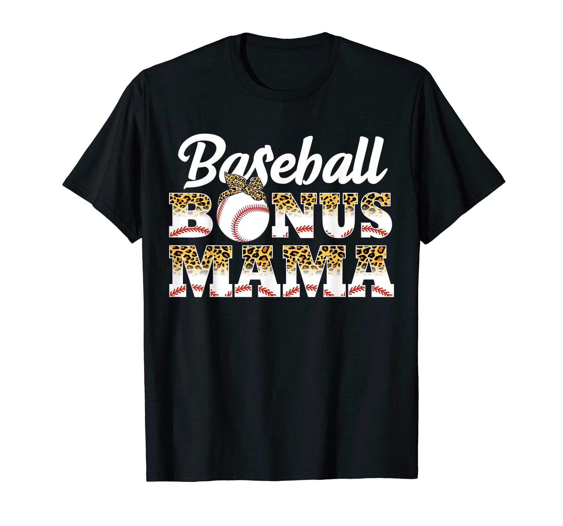 Baseball Bonus Mama Game Day Leopard T-Shirt - Casual Everyday Wear Unisex - T-Shirt, Sweatshirt, Hoodie