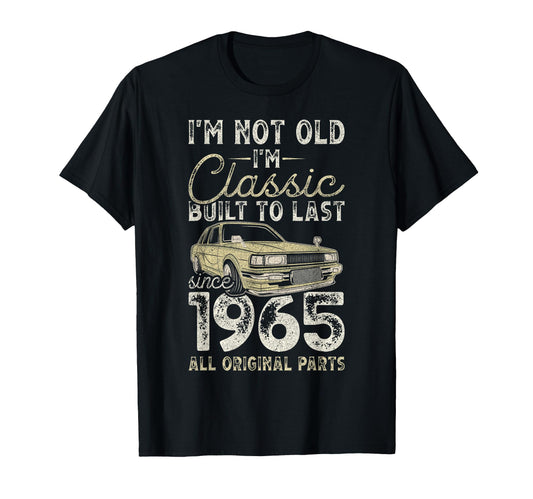 61St Birthday Since 1965 Car 61 Year T-Shirt - Fun Novelty Design Unisex - T-Shirt, Sweatshirt, Hoodie