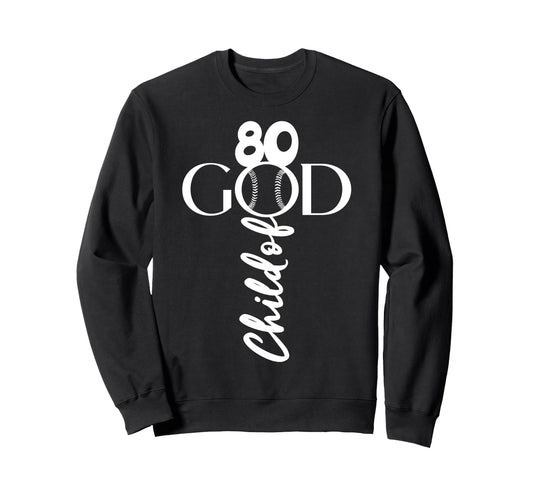 Baseball Jesus 80 Years Child God Sweatshirt - Unique Graphic Men Women - T-Shirt, Sweatshirt, Hoodie
