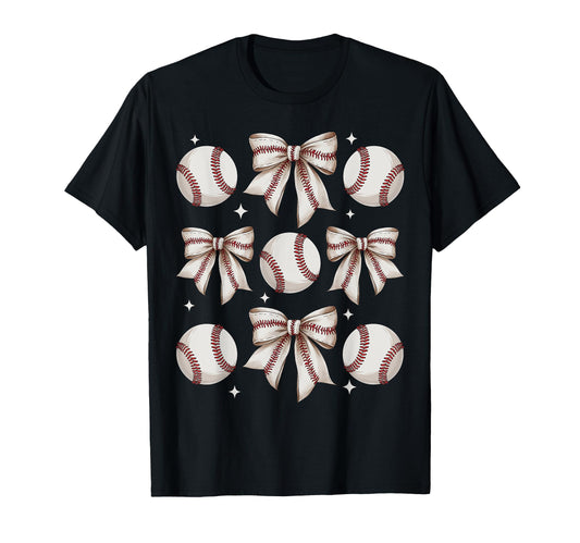 Baseball Coquette Bow Mom Mothers T-Shirt - Casual Everyday Wear Unisex - T-Shirt, Sweatshirt, Hoodie