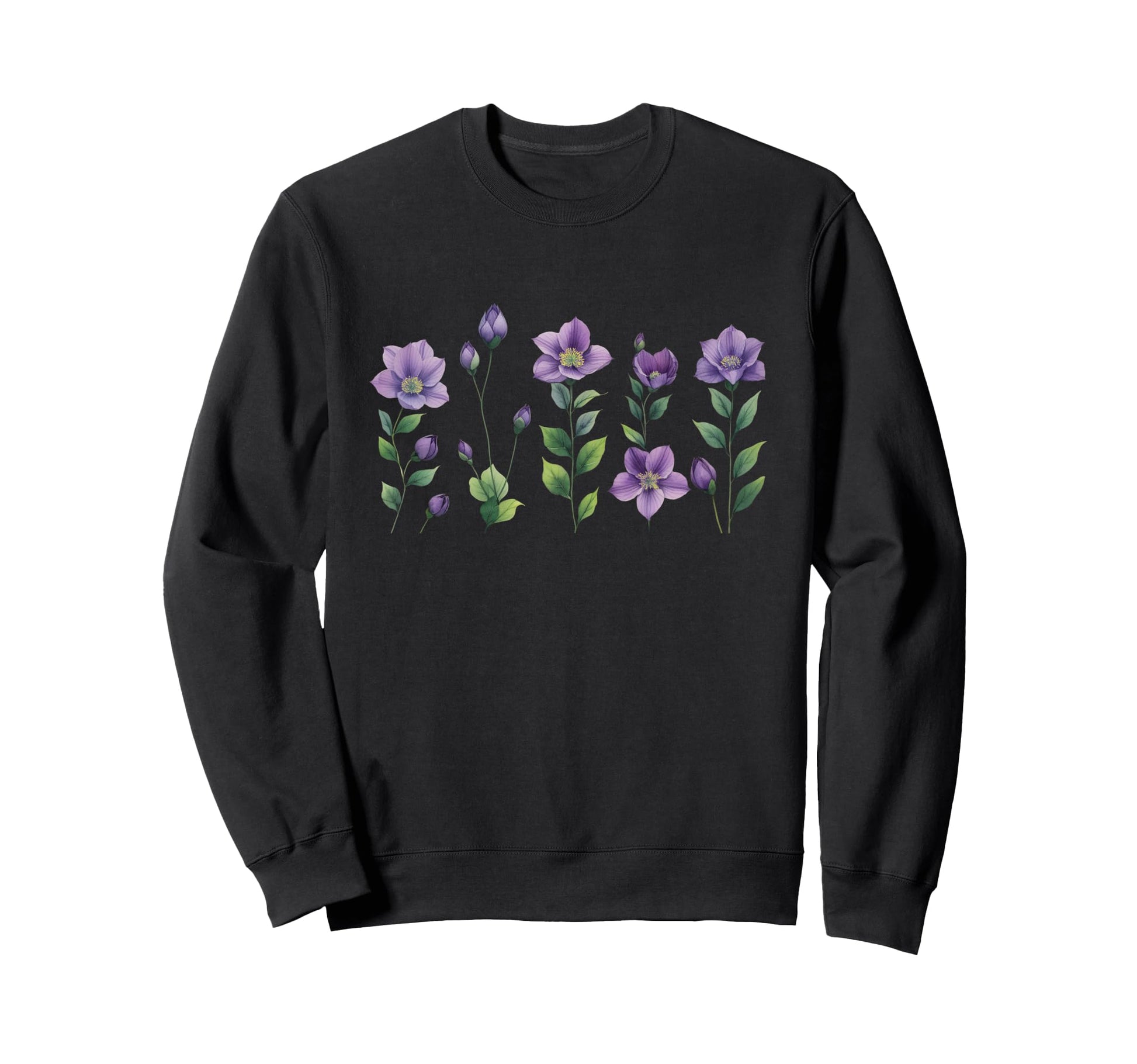 Floral Boho Wildflower Violet Sweatshirt - Novelty Apparel Men Women - T-Shirt, Sweatshirt, Hoodie