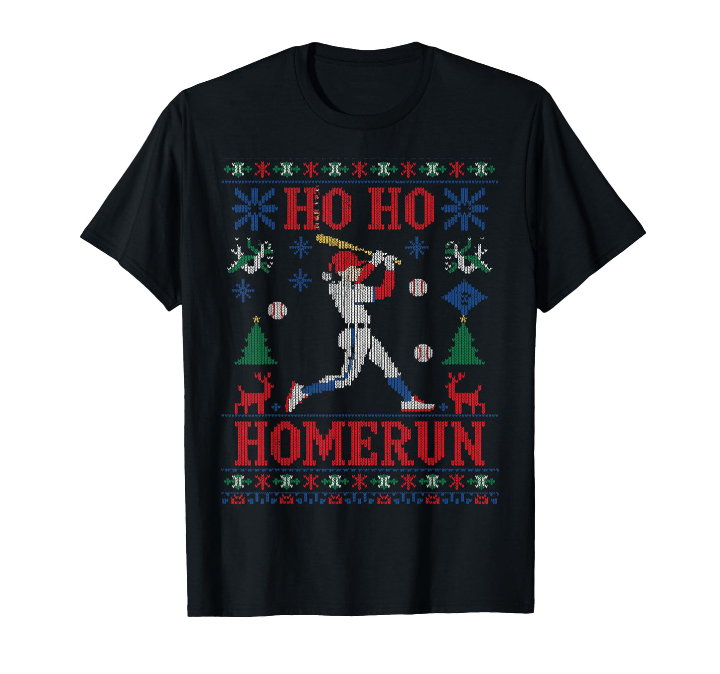 Ho Ho Home Run Funny Baseball T-Shirt - Fun Novelty Design for Adults - T-Shirt, Sweatshirt, Hoodie