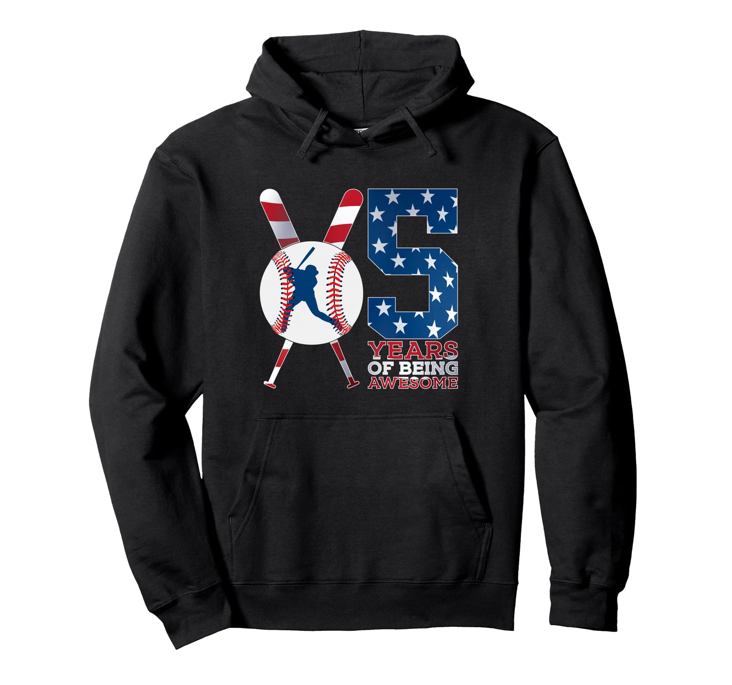5 Years Being Awesome Baseball 5Th Hoodie - Minimalist Print for Adults - T-Shirt, Sweatshirt, Hoodie