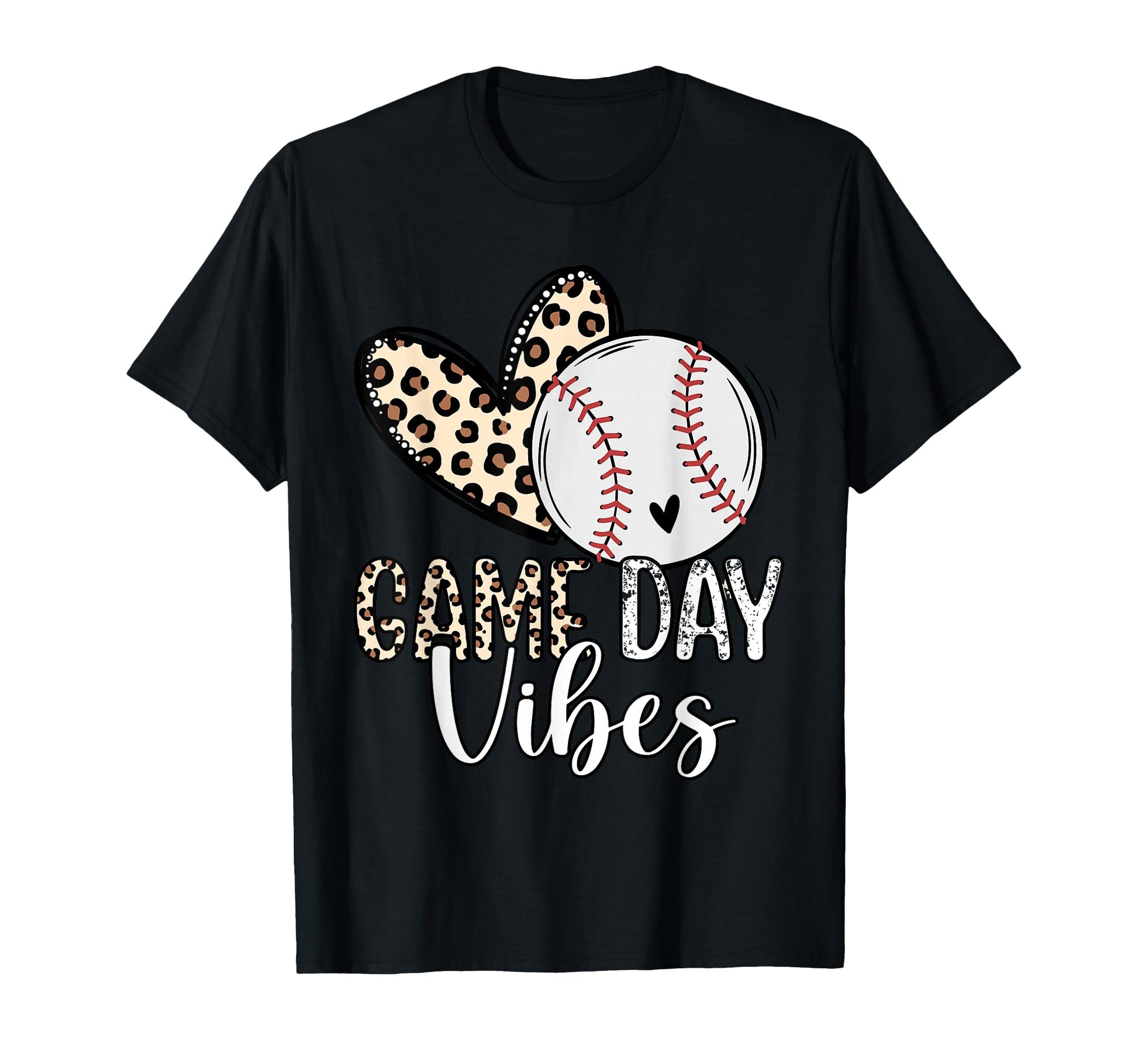 Game Day Vibes Leopard Heart T-Shirt - Casual Everyday Wear for Adults - T-Shirt, Sweatshirt, Hoodie