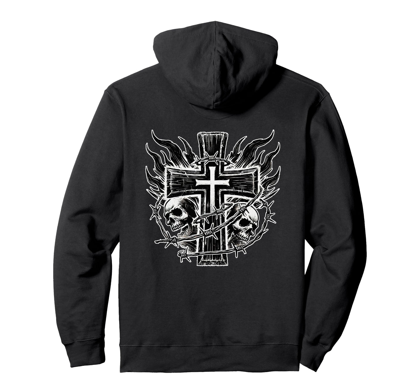 Skull Cross Y2K Goth Grunge Aesthetic Hoodie - Fun Novelty Design Men Women - T-Shirt, Sweatshirt, Hoodie