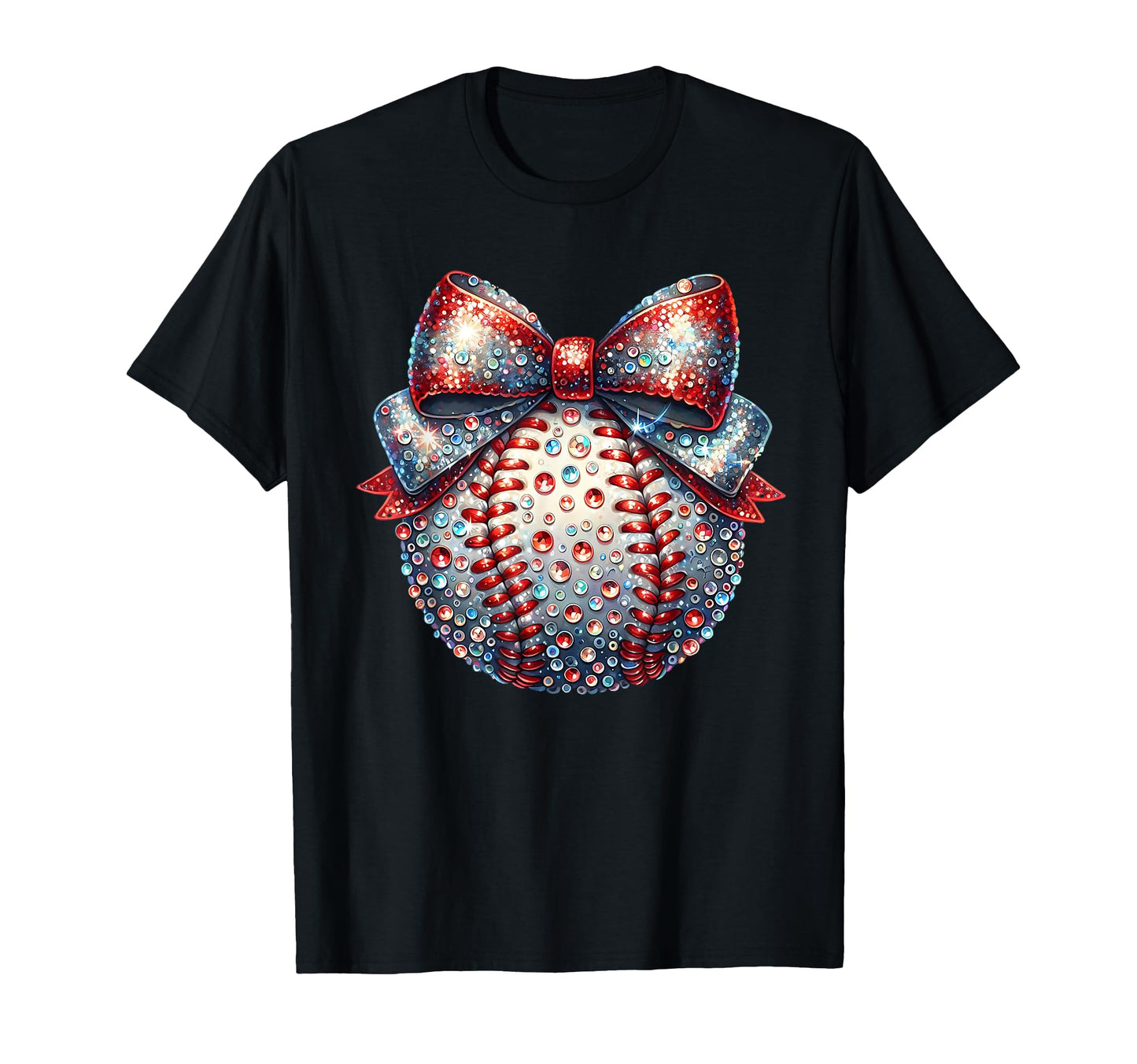 Coquette Bow Baseball Glamorous Baseball T-Shirt - Graphic Print Men Women - T-Shirt, Sweatshirt, Hoodie