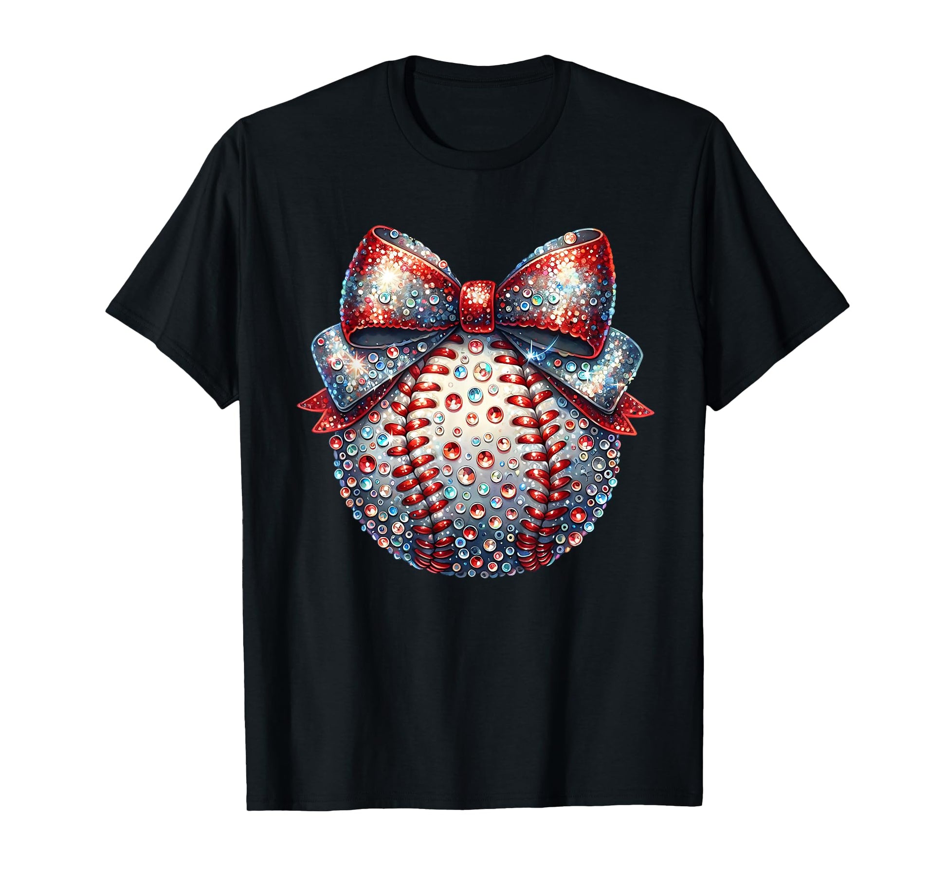 Coquette Bow Baseball Glamorous Baseball T-Shirt - Graphic Print Men Women - T-Shirt, Sweatshirt, Hoodie