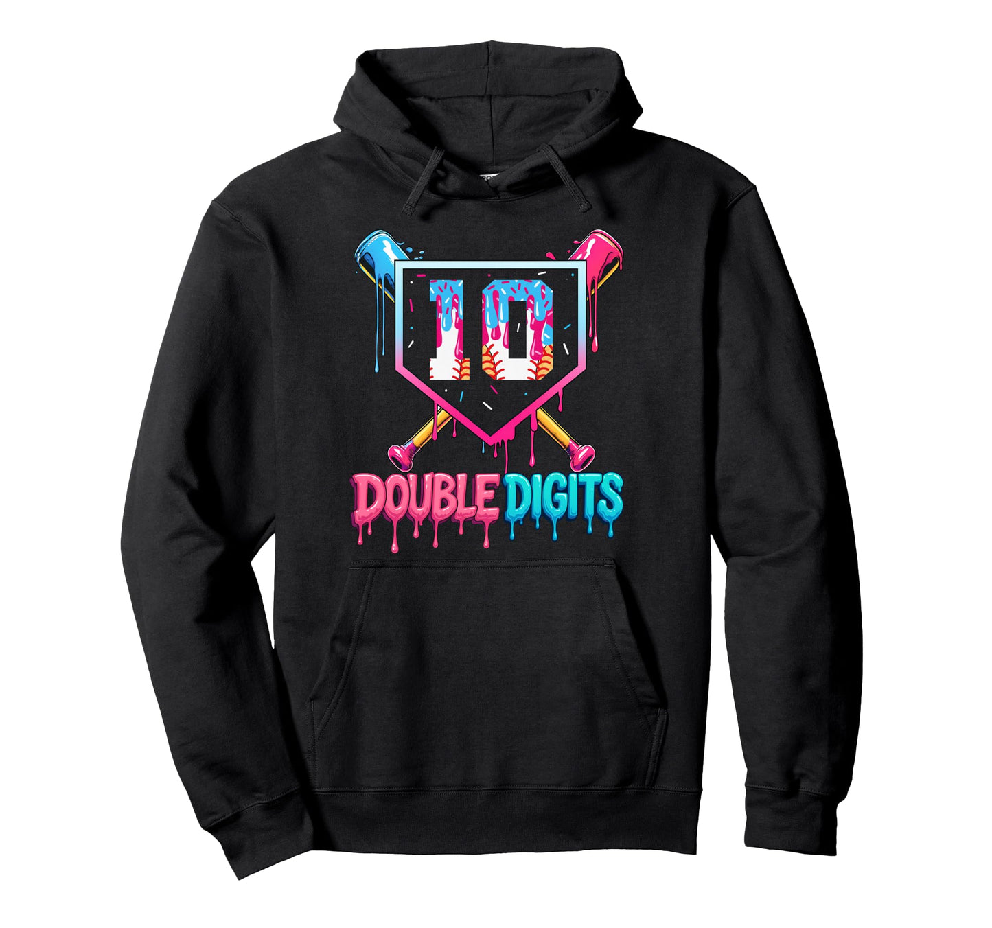 Baseball Drip 10Th Birthday Hoodie - Casual Everyday Wear for Adults - T-Shirt, Sweatshirt, Hoodie